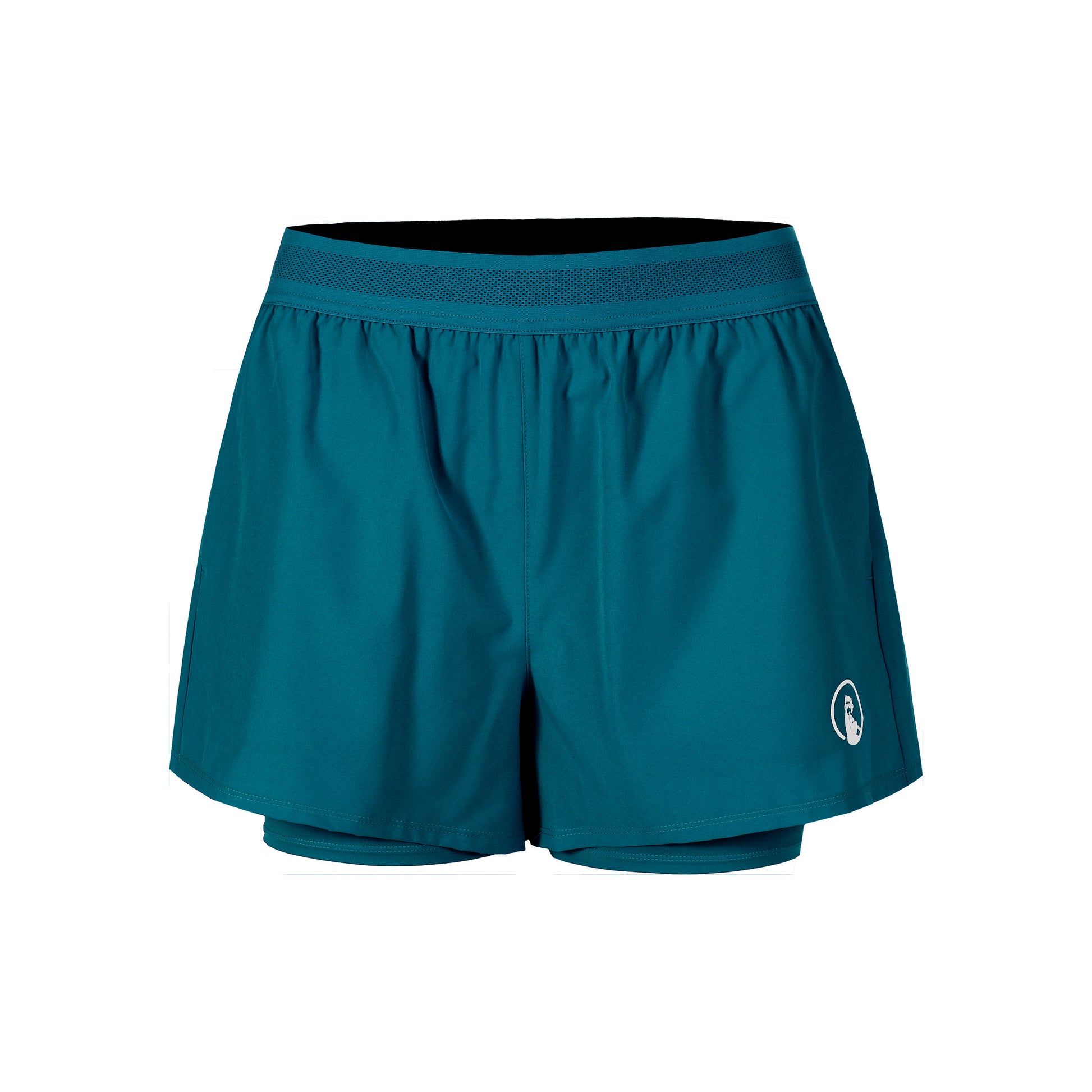 Quiet Please Create Rematch 2in1 Shorts Femmes-Bleu Petrol, Blanc