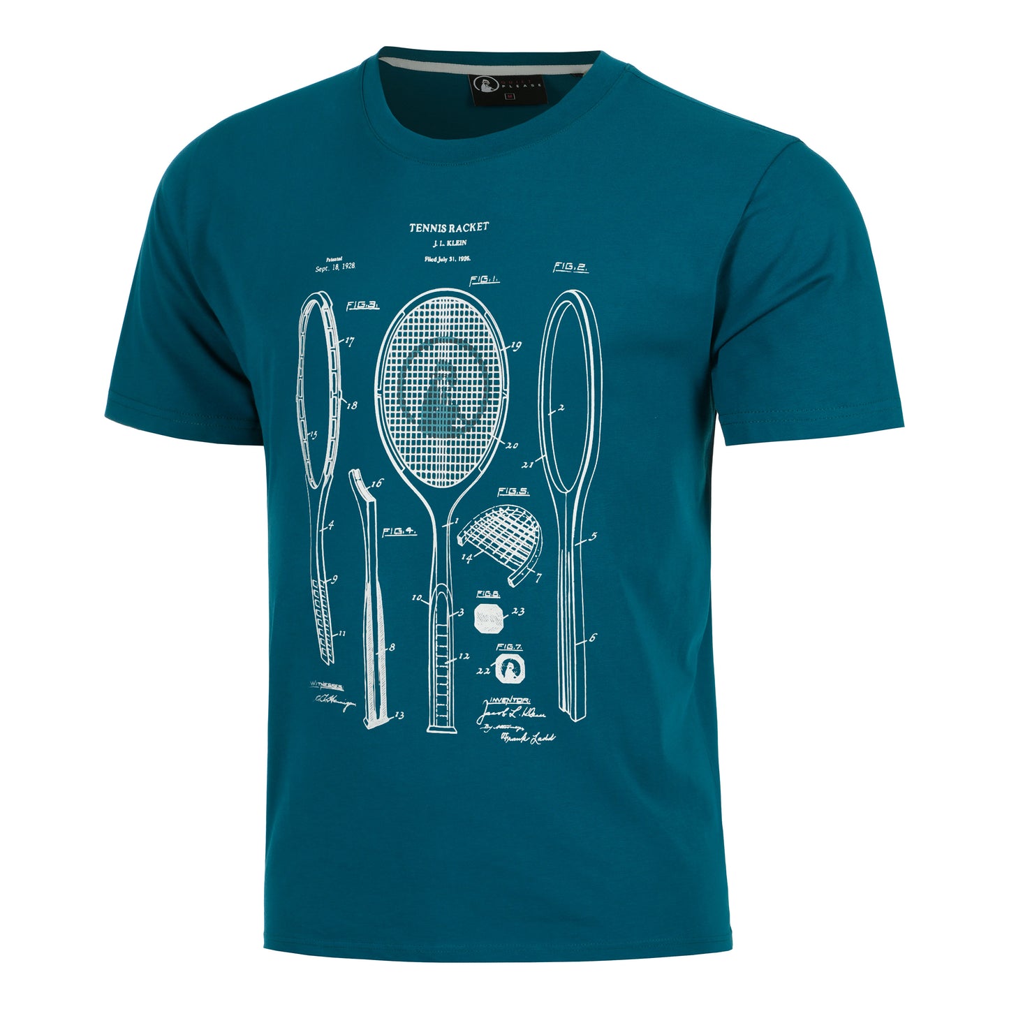 Quiet Please Create Rackitecture T-shirt Hommes-Bleu Petrol, Blanc