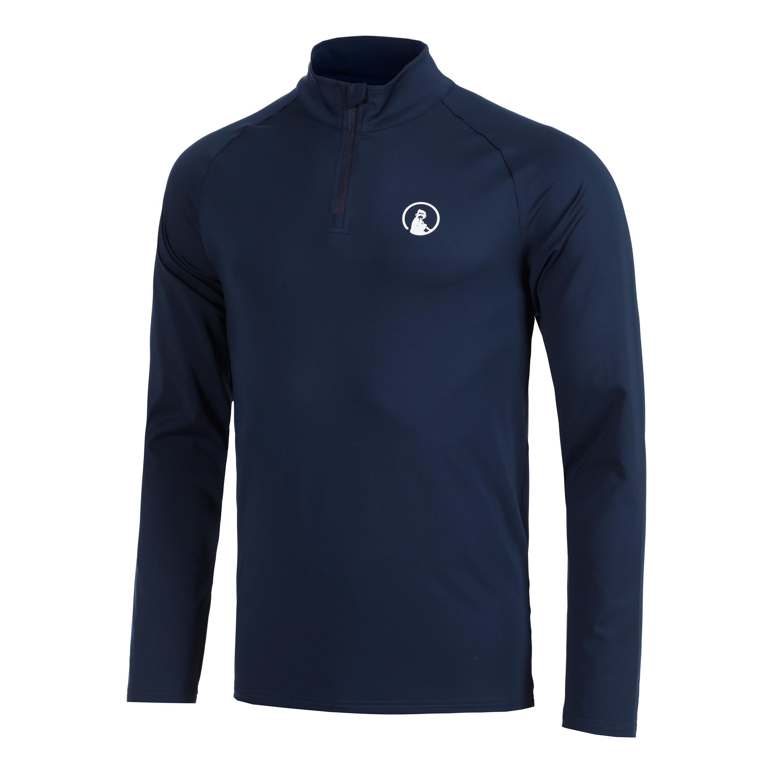 Quiet Please Big Serve 1/4 Zip Haut manches longues Hommes-bleu foncé