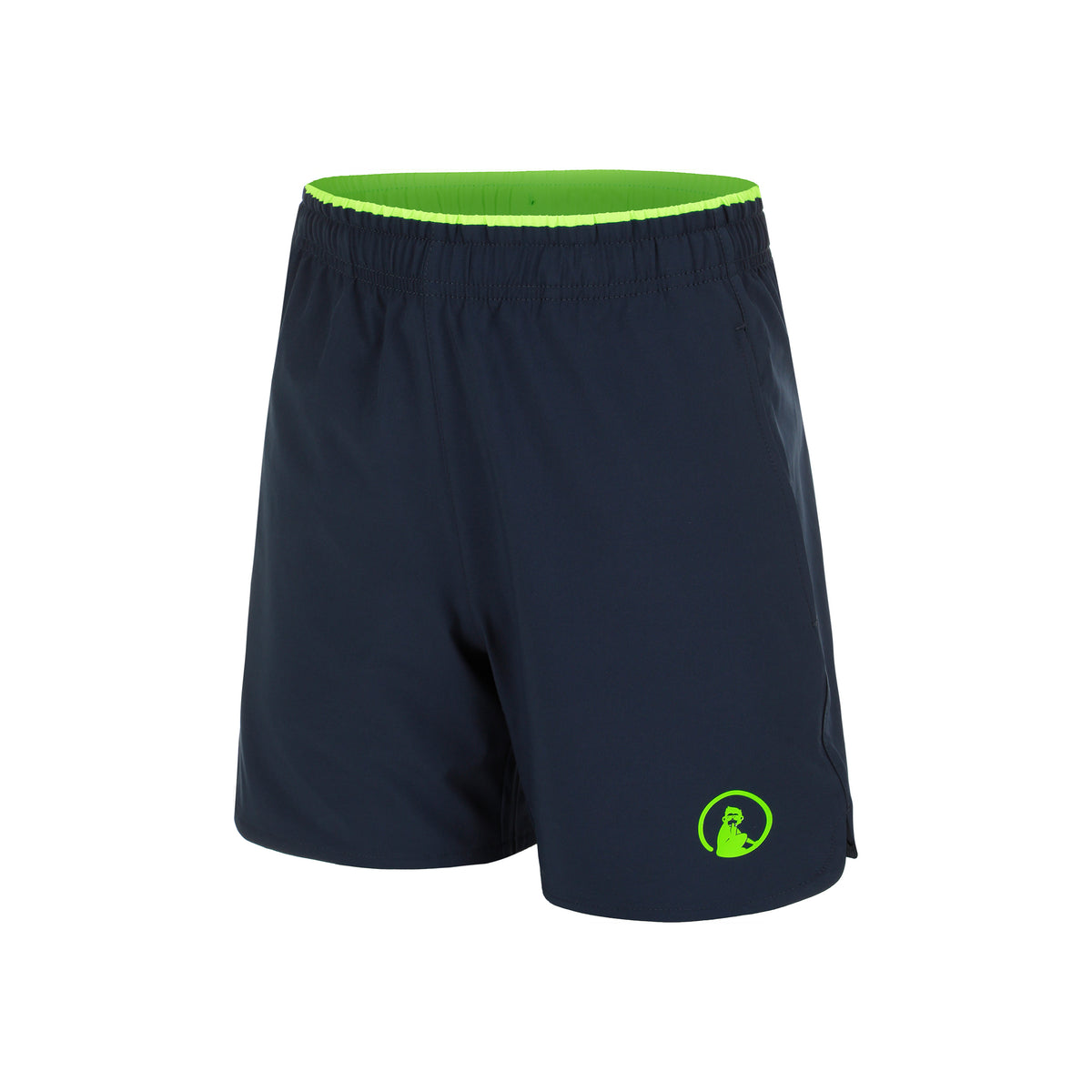 Quiet Please Smash Shorts Garçons - bleu foncé, vert fluo
