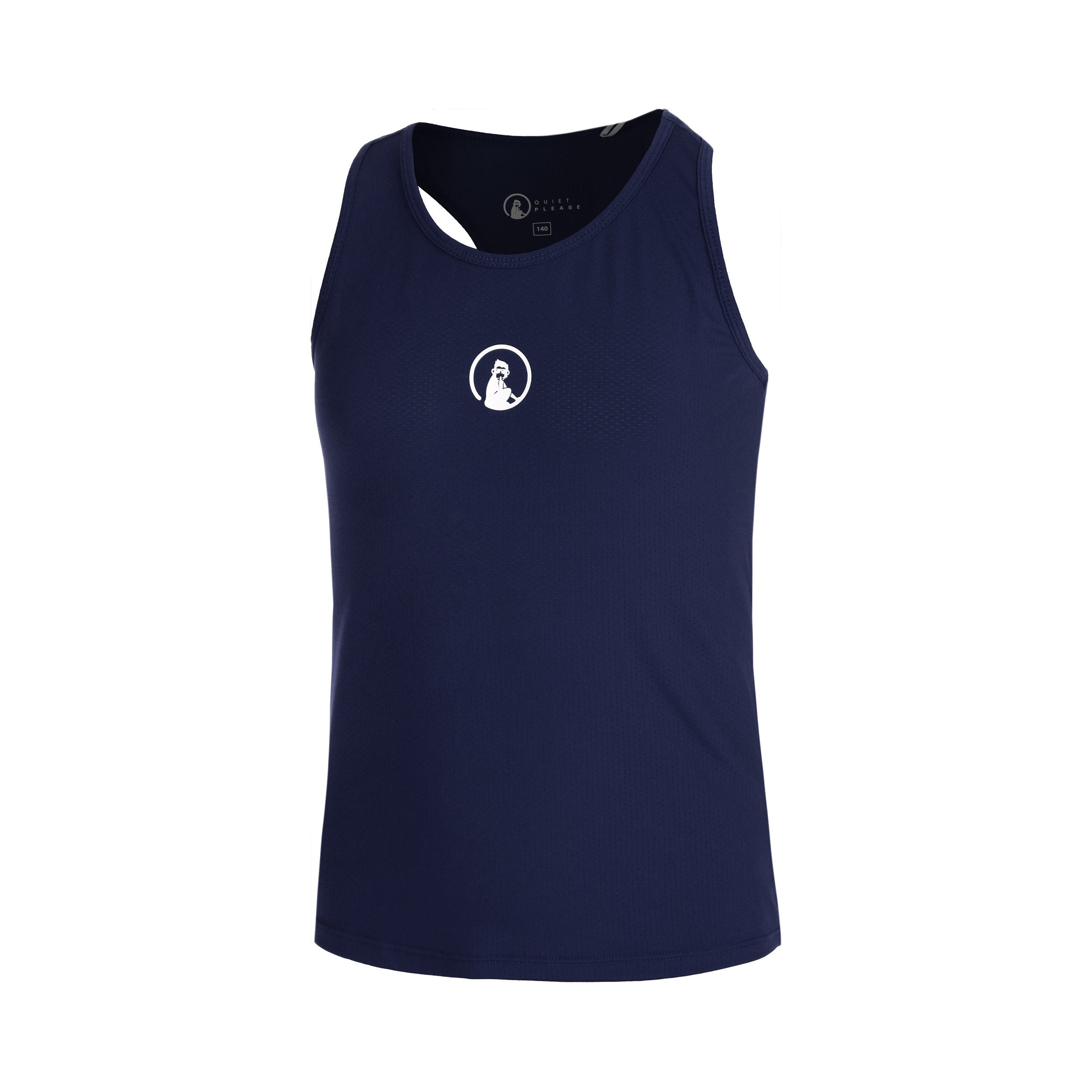 Quiet Please Racerback Débardeur Tank Top Filles-Bleu Foncé,Blanc