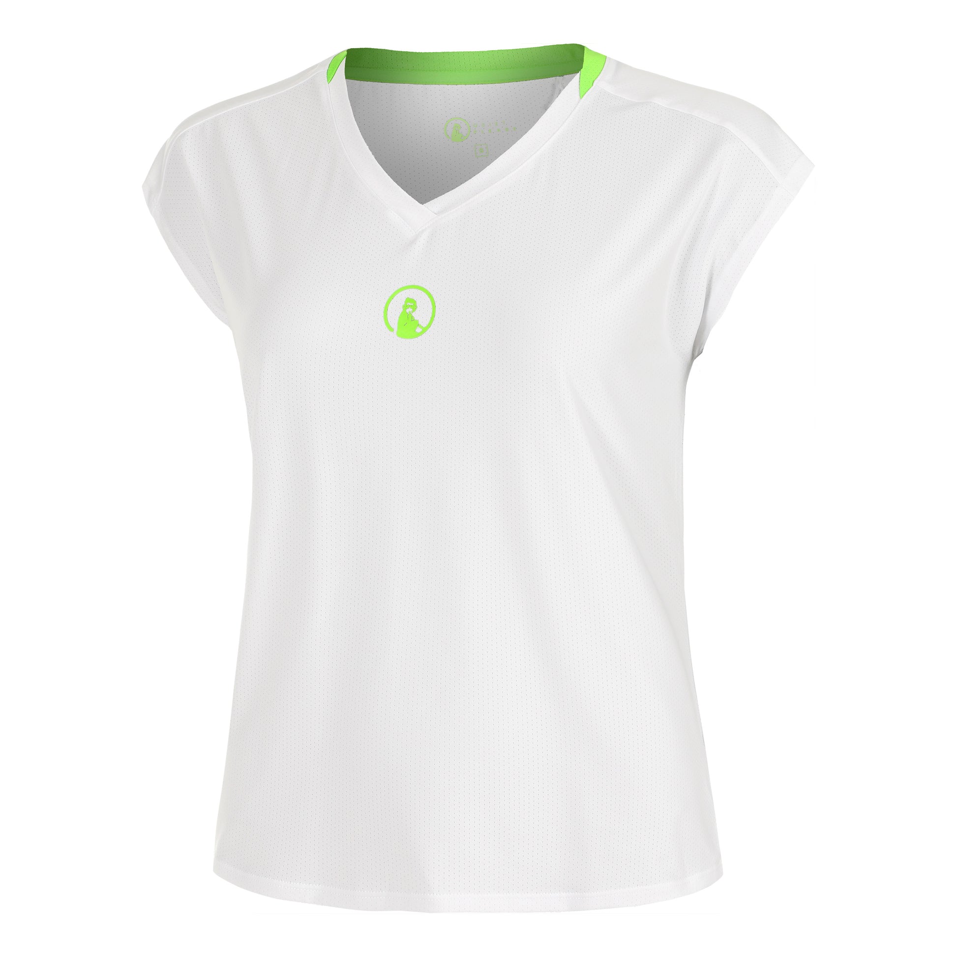 Quiet Please Wild Volley T-shirt Femmes-Blanc,Vert Fluo