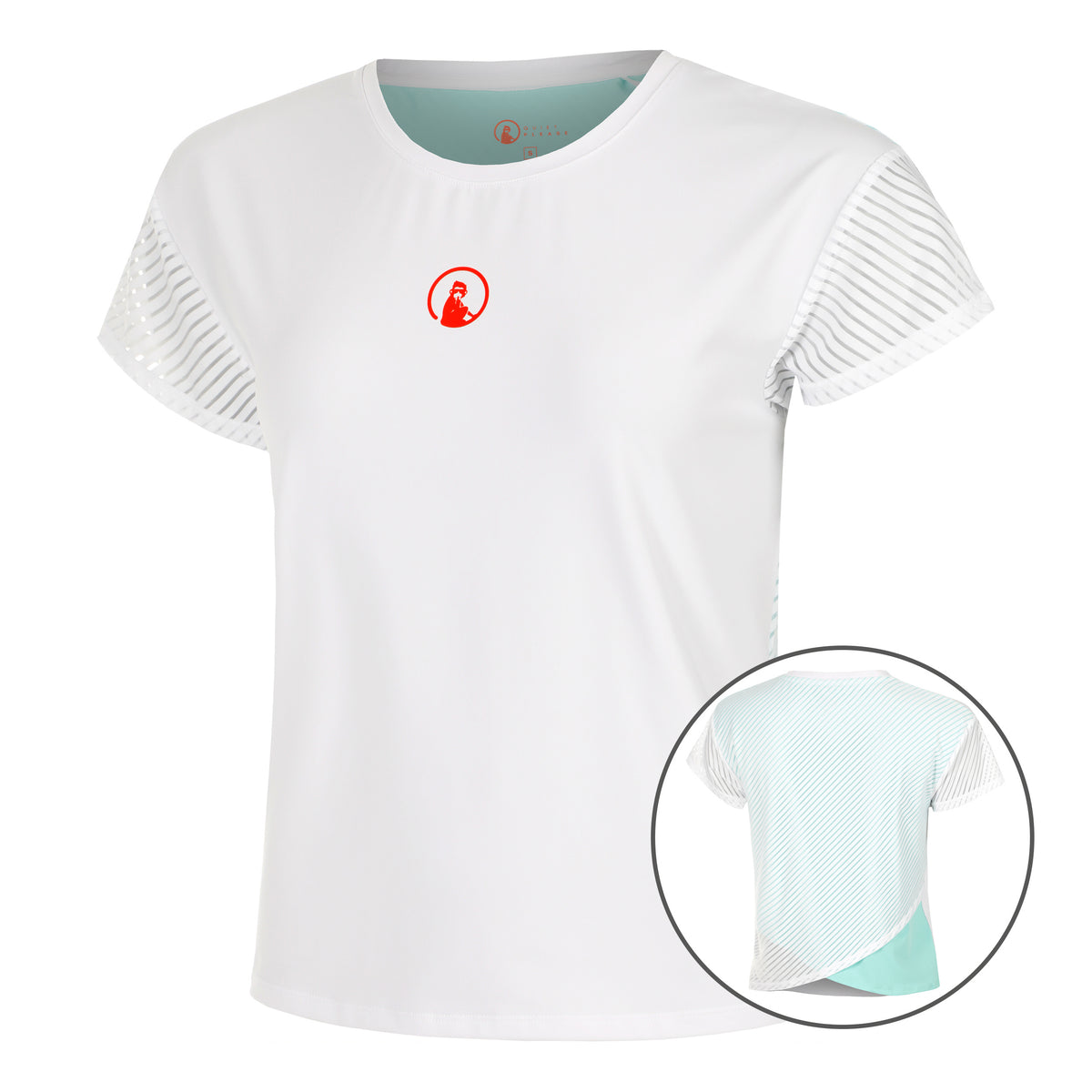 Quiet Please Wild Cross T-shirt Femmes-Blanc,Turquoise