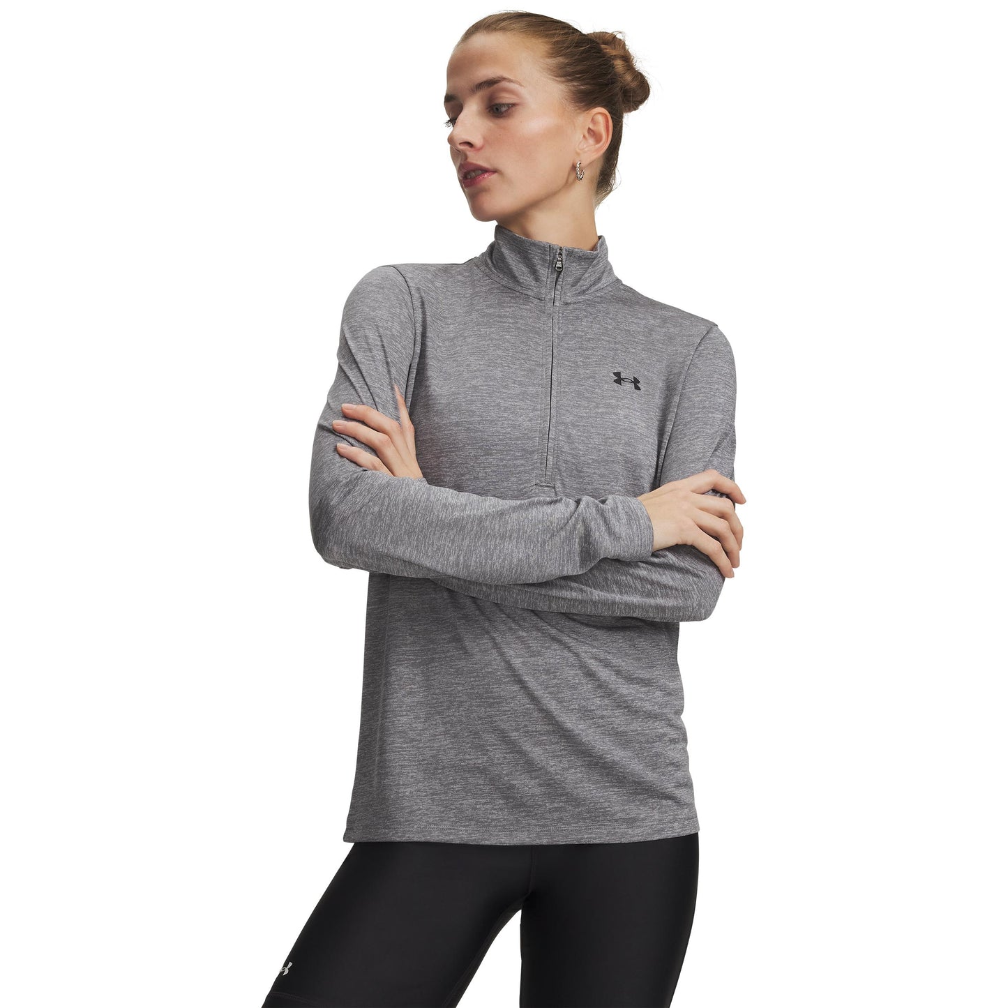 Under Armour Tech 1/2 Zip-Twist Haut manches longues Femmes-vert, noir