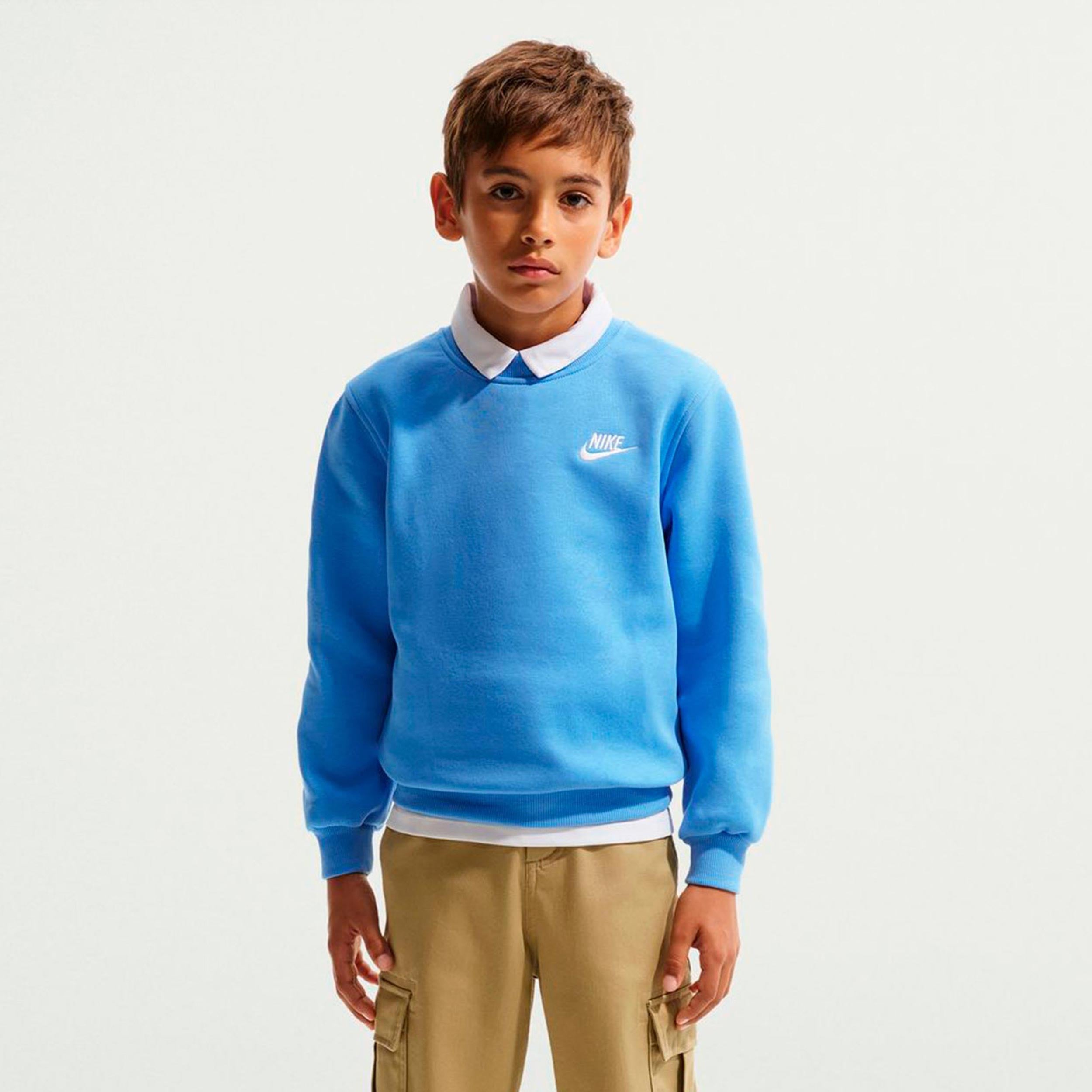 Nike Club Fleece Sweat-shirt Enfants-bleu clair