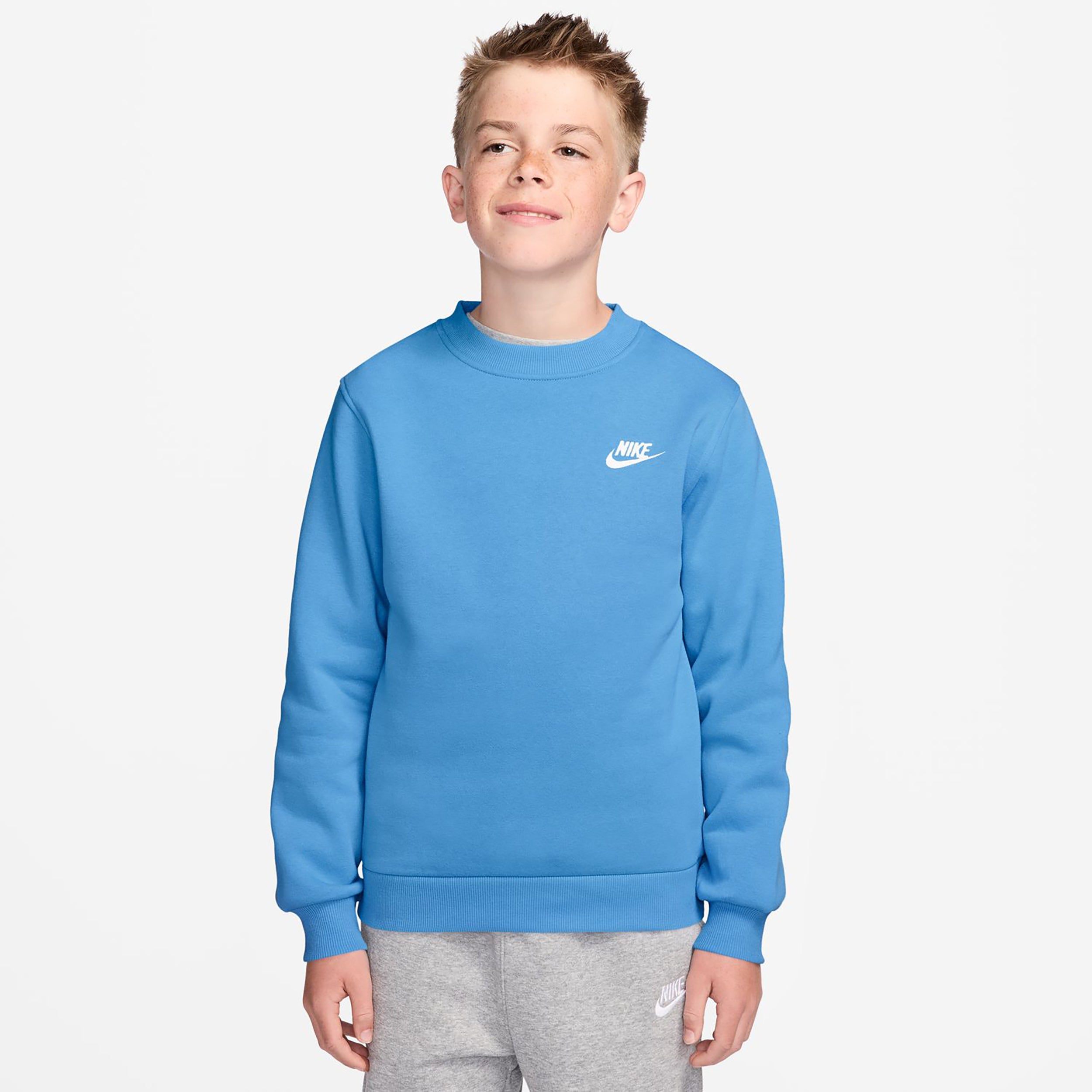 Nike Club Fleece Sweat-shirt Enfants - bleu clair, blanc