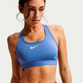 Swoosh Medium Soutien-gorge sport Femmes-bleu, blanc