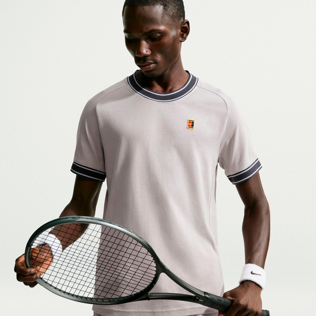 Nike Court Heritage T-shirt Hommes - lilas, gris foncé
