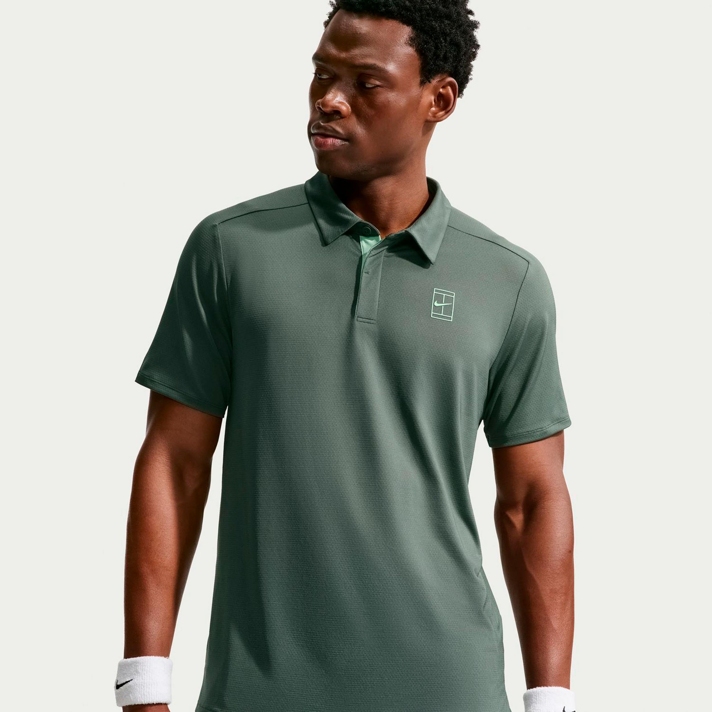 Nike Jannik Sinner Court Dri-FIT Advantage Polo Hommes - vert gris