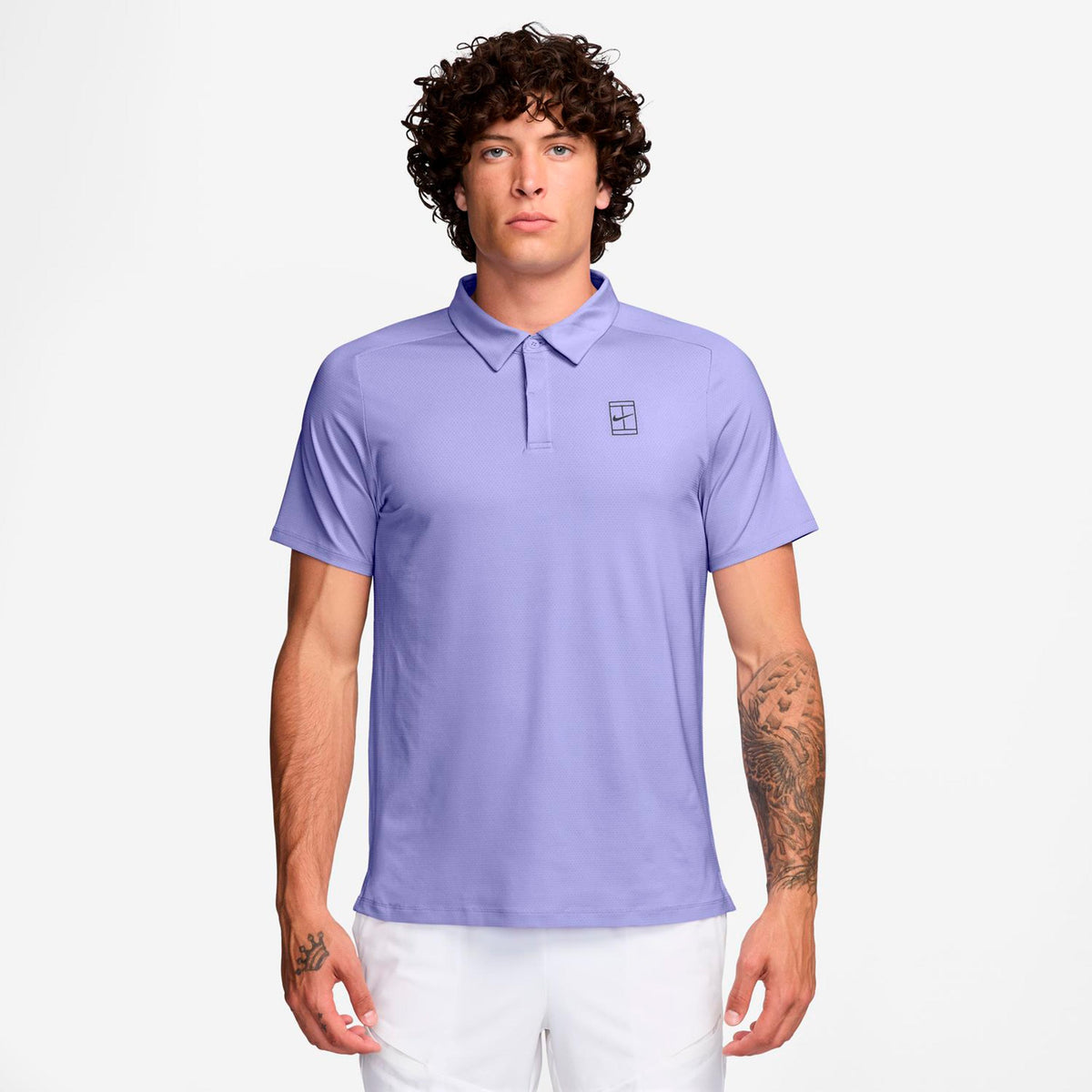 Nike Court Dri-FIT Advantage Polo Hommes - lilas, gris foncé