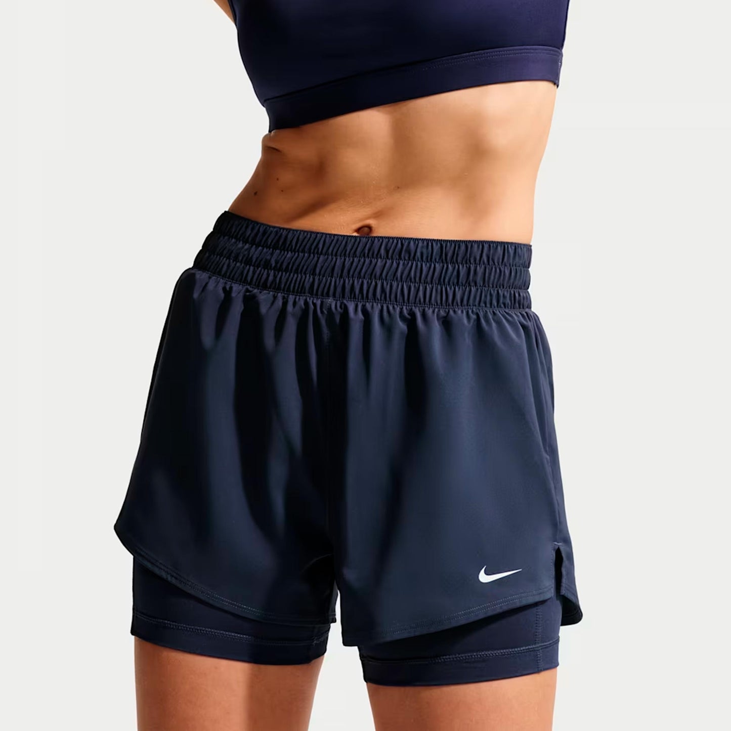 Nike Dri-Fit One High Rise 2in1 3in Shorts Femmes - bleu foncé
