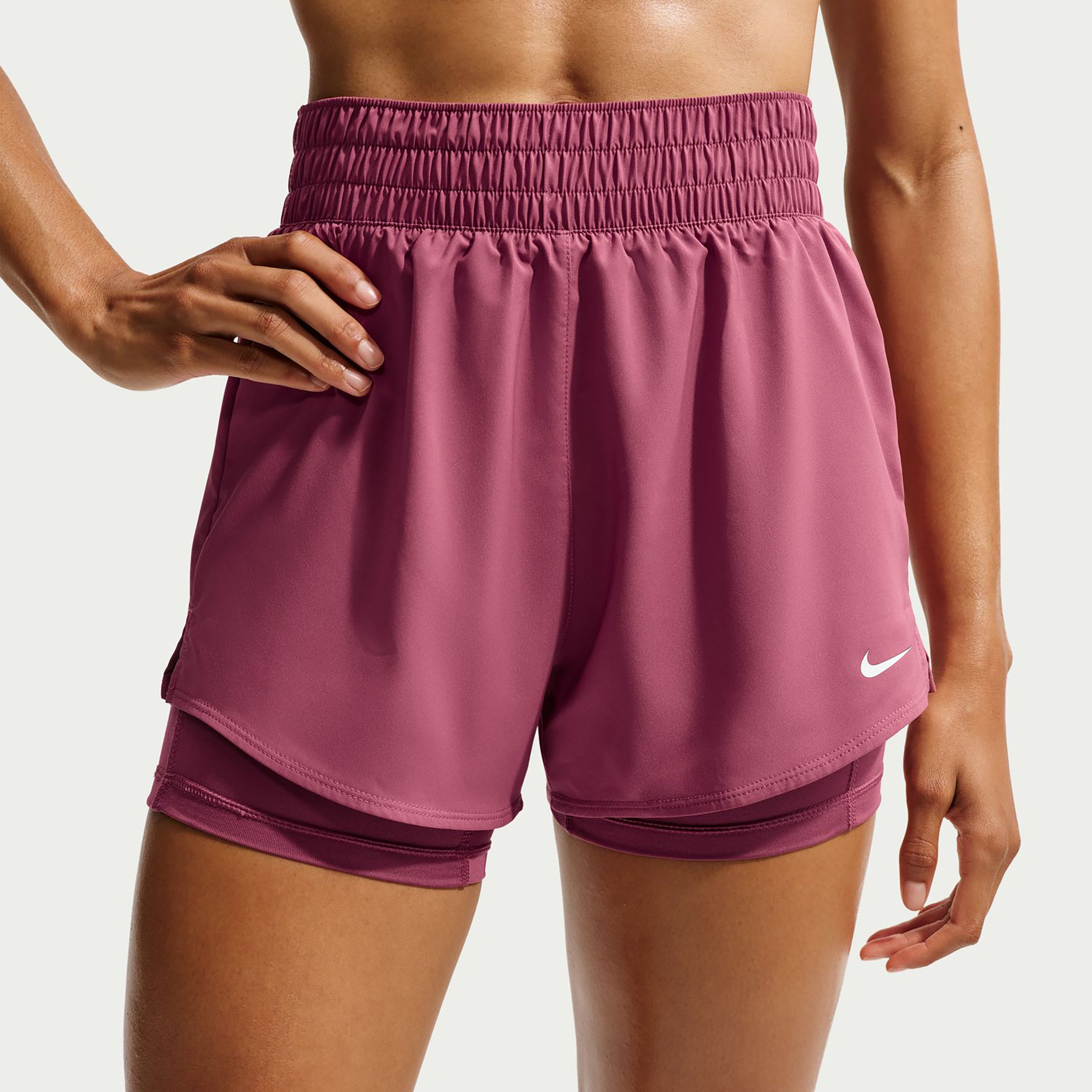 Nike Dri-Fit One High Rise 2in1 3in Shorts Femmes - mauve