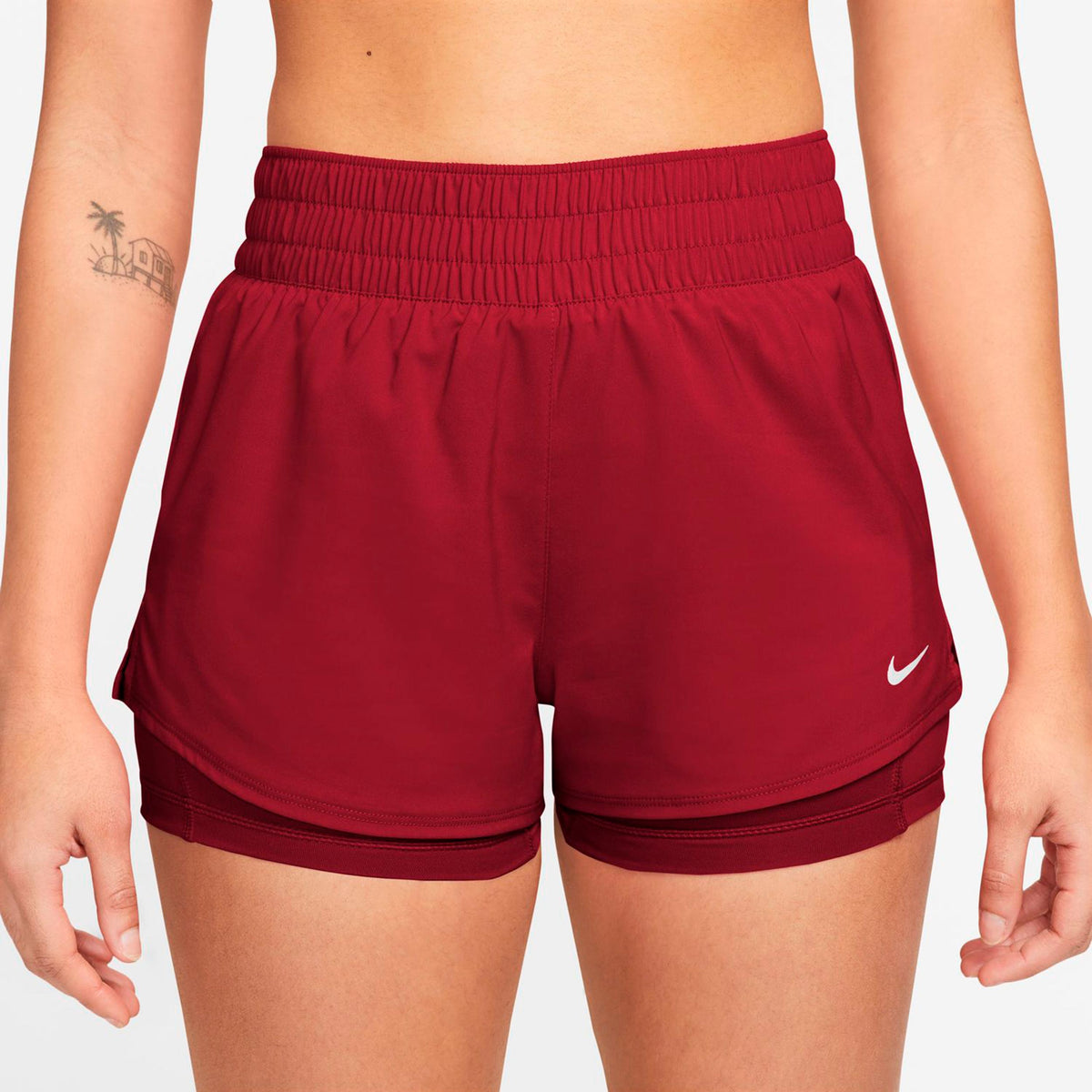 Nike Dri-Fit One Mid Rise 2in1 3in Shorts Femmes - rouge