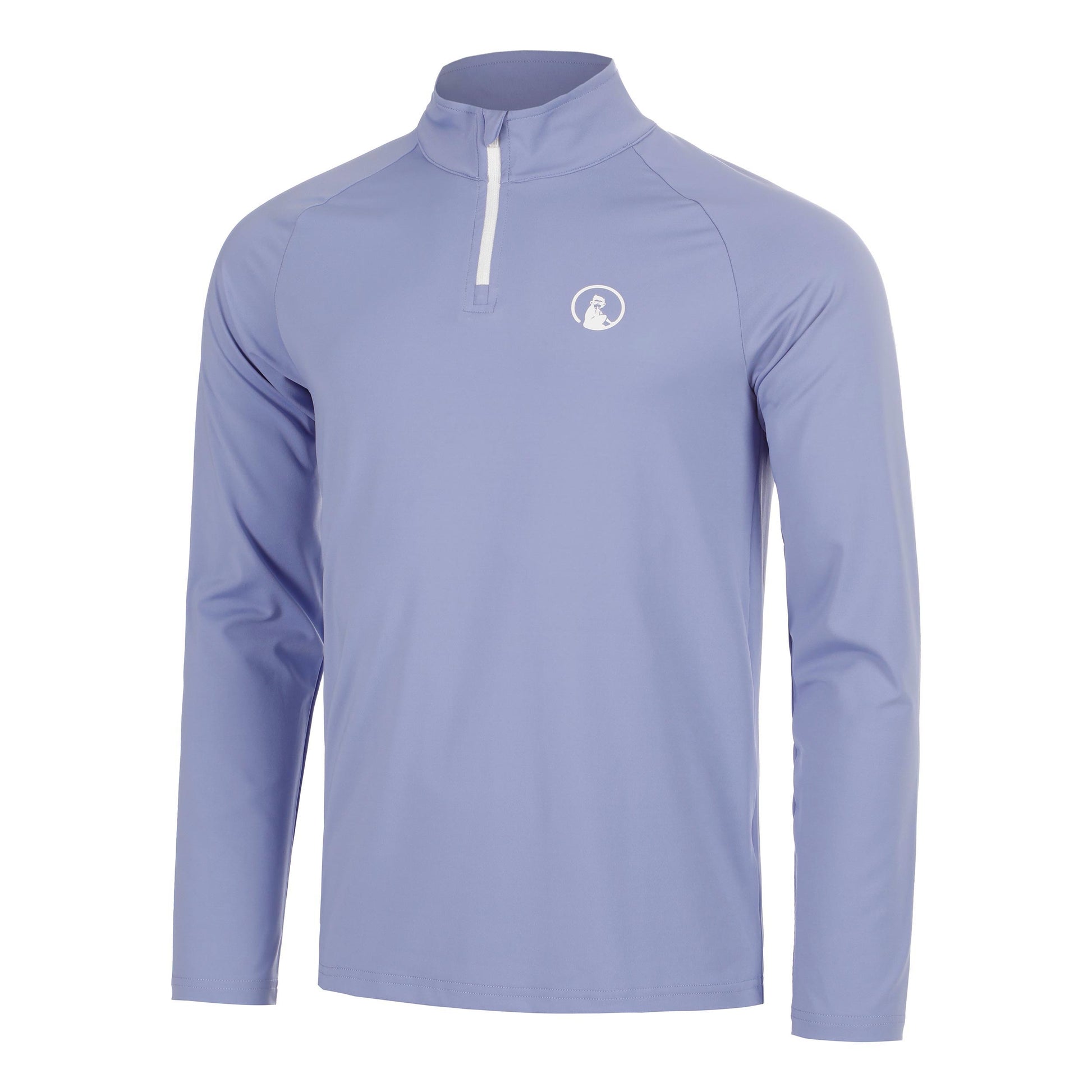 Quiet Please Glow Big Serve 1/4 Zip Haut manches longues Hommes - bleu, crème