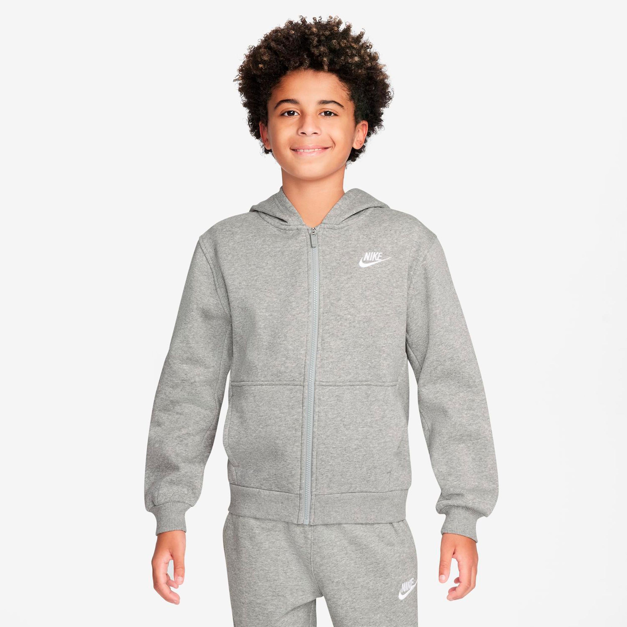 Nike Club Fleece Full-Zip Gilet en coton Enfants - gris