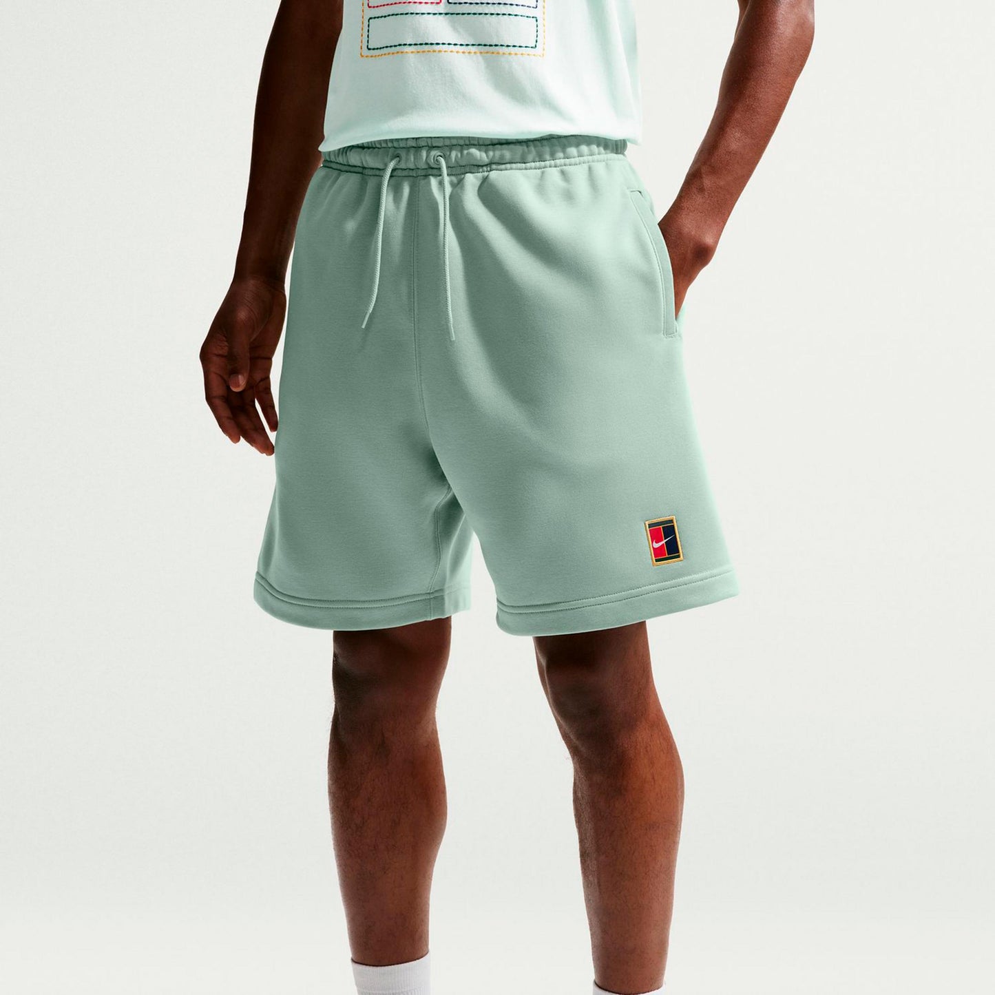 Nike Court Dri-Fit Heritage Fleece Shorts Hommes - blanc cassé