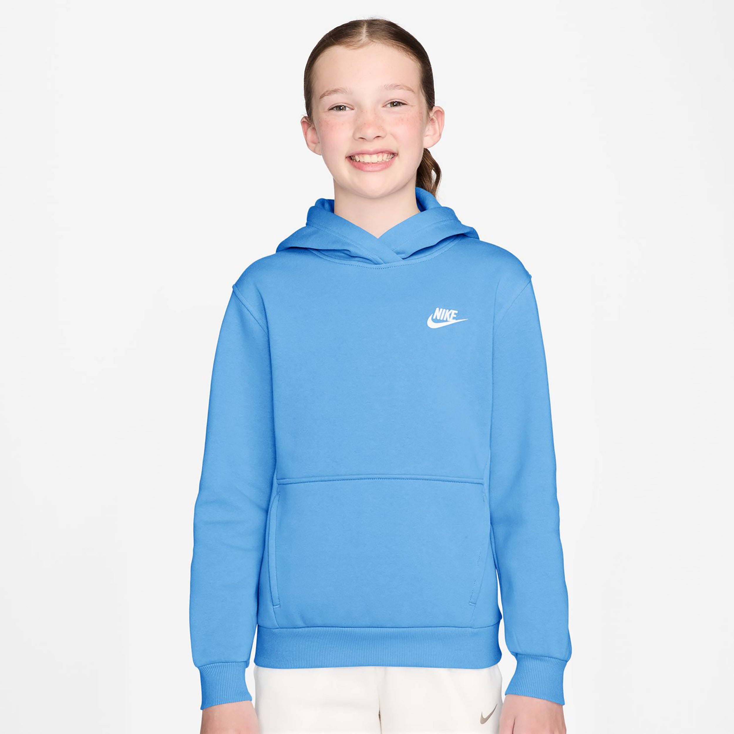 Nike Club Fleece Sweat à capuche Enfants - bleu clair, blanc