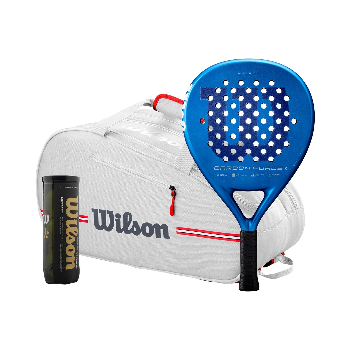 Wilson Pack de 3 Carbon Force C plus sac de raquettes, + tube de balles