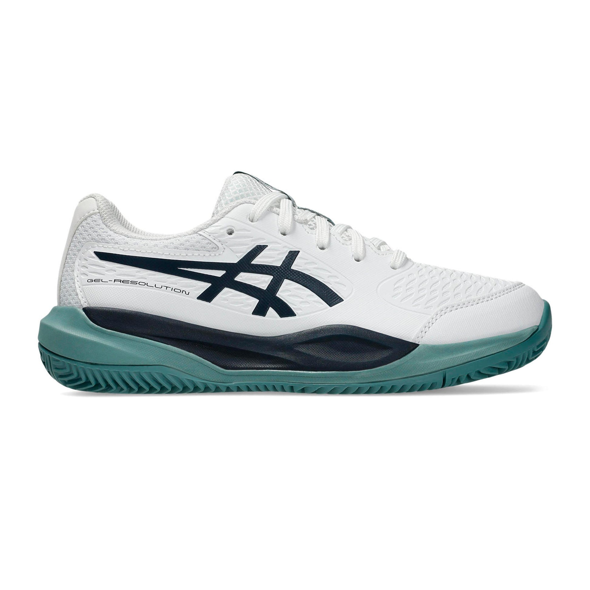 ASICS Gel-Resolution X GS Chaussure terre battue Enfants - blanc, bleu petrol