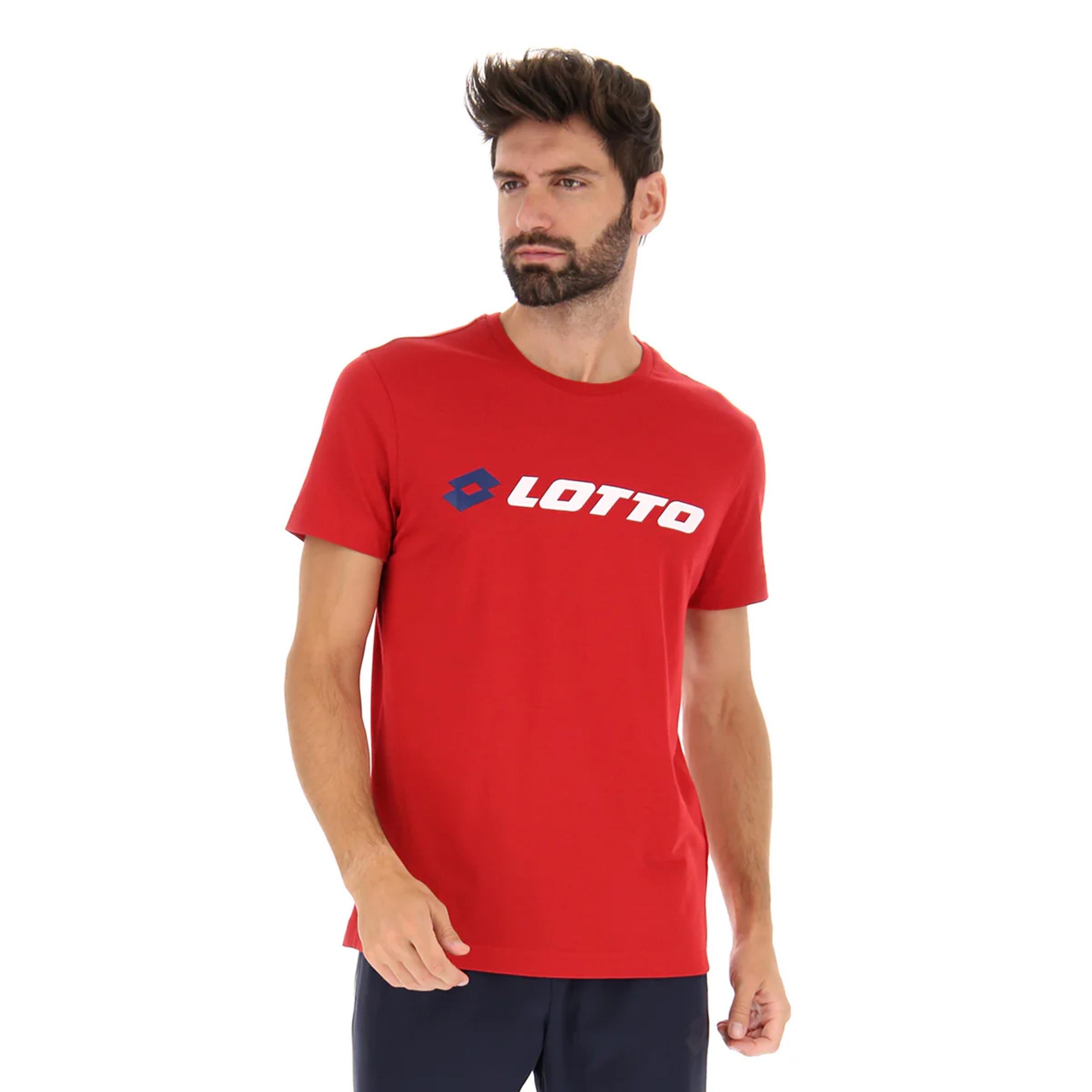 Lotto MSC II Logo T-shirt Hommes - rouge foncé