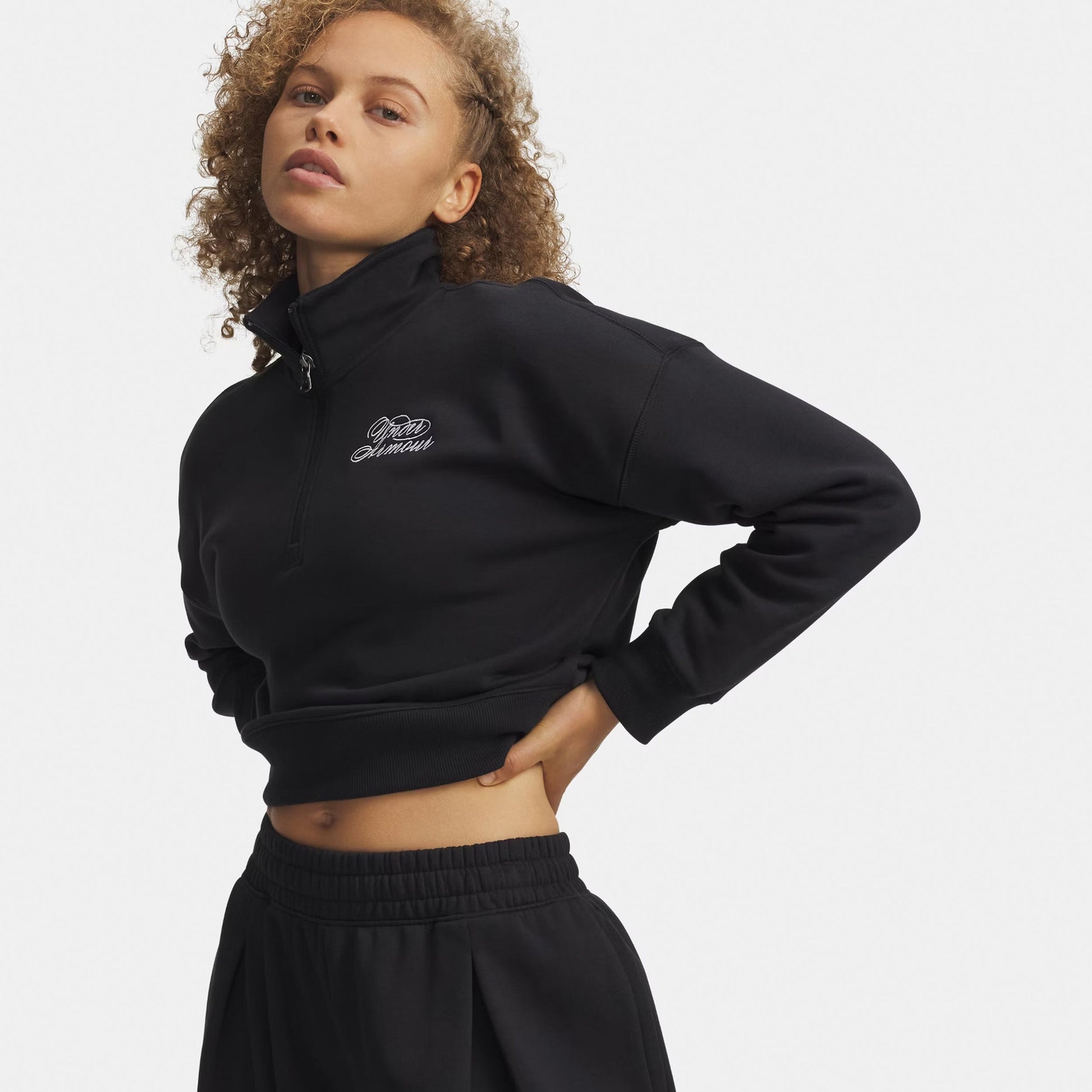 Under Armour Rival Fleece Script Halfzip Sweat-shirt Femmes - noir, blanc