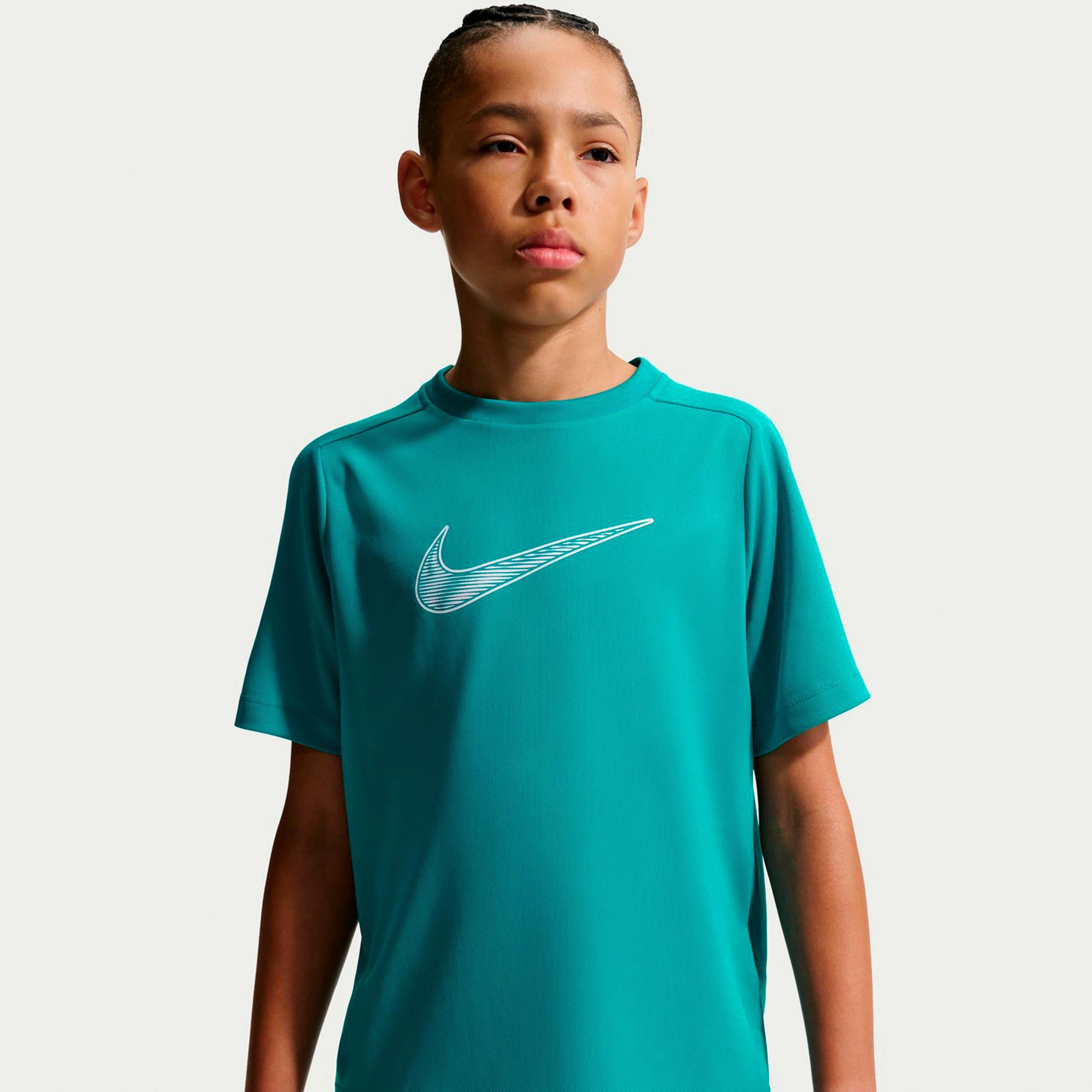 Nike Dri-Fit Multi  T-shirt Enfants - bleu petrol, blanc