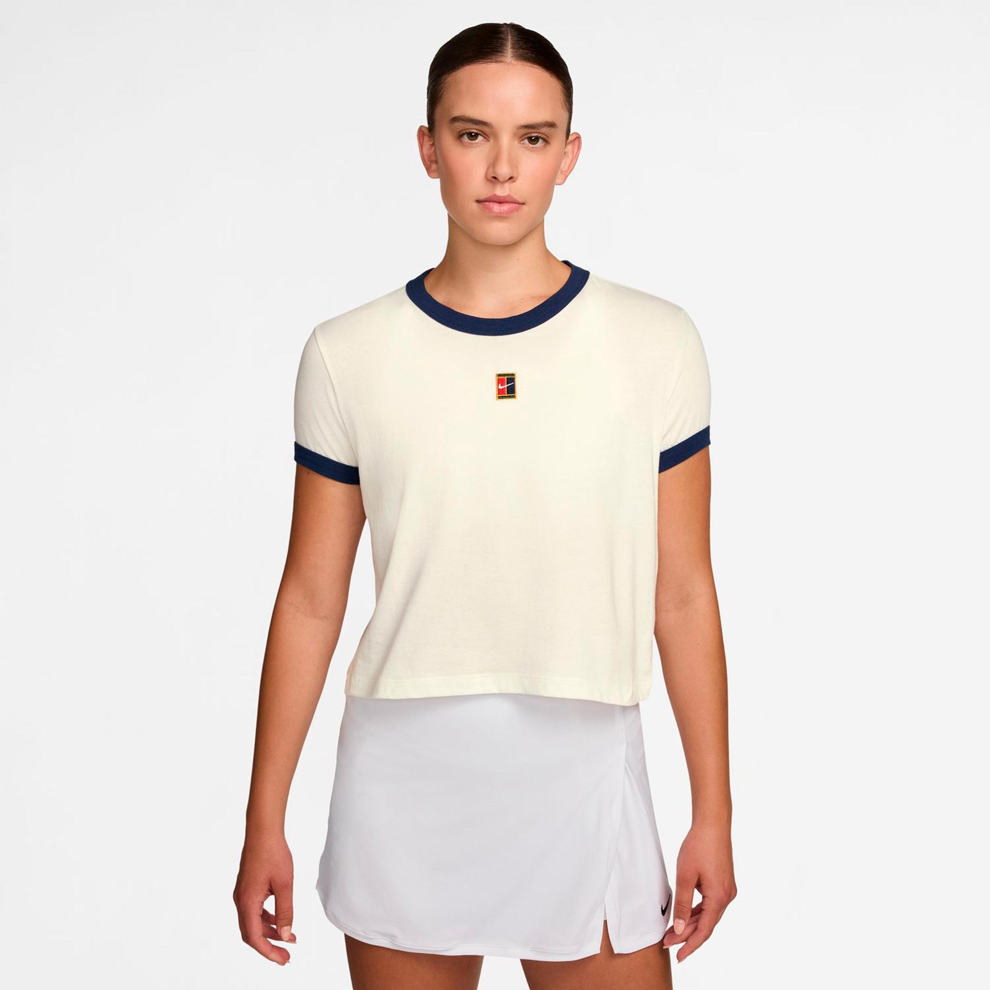 Nike Heritage T-shirt Femmes-crème, bleu foncé
