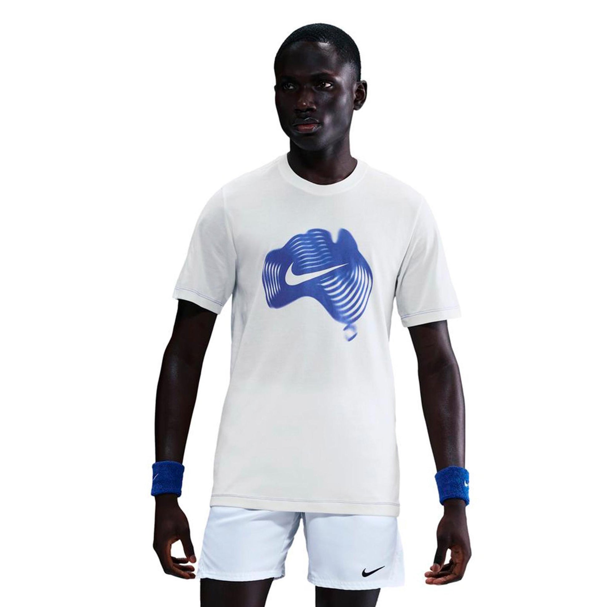 Nike Court Dri-Fit T-shirt Hommes-crème, bleu
