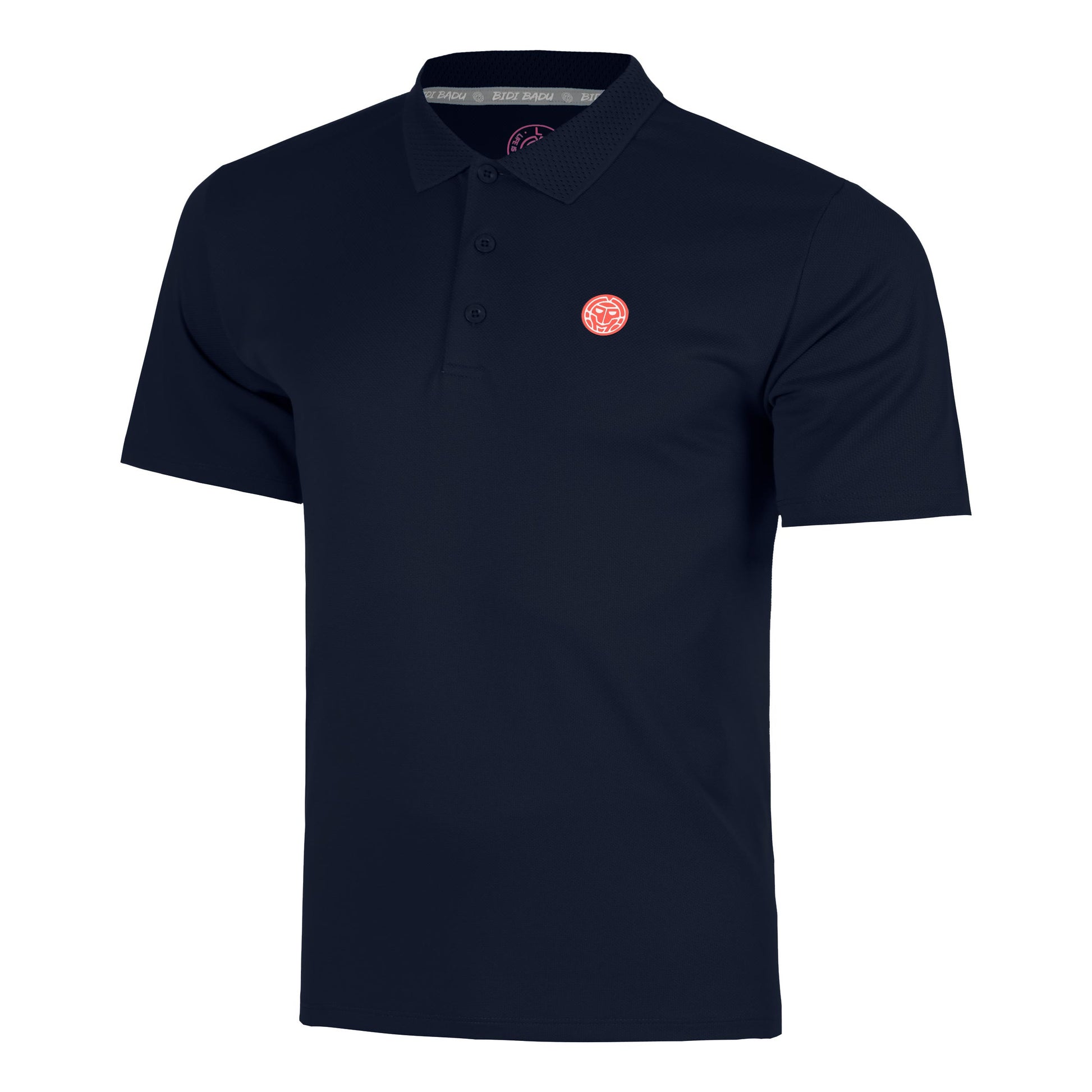 BIDI BADU Solid Polo Hommes - bleu foncé