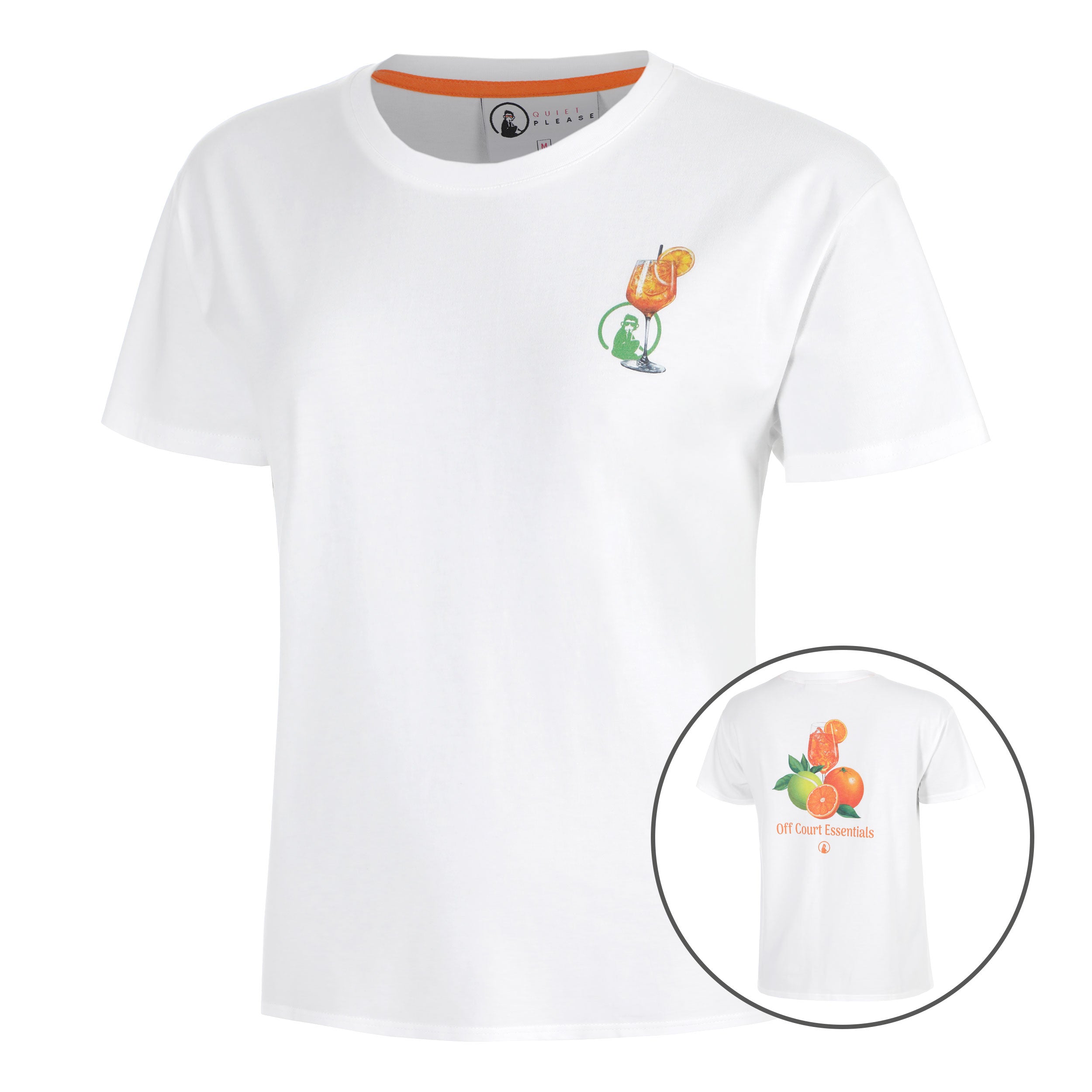 Quiet Please Joy Off Court Essentials T-shirt Femmes-blanc, vert