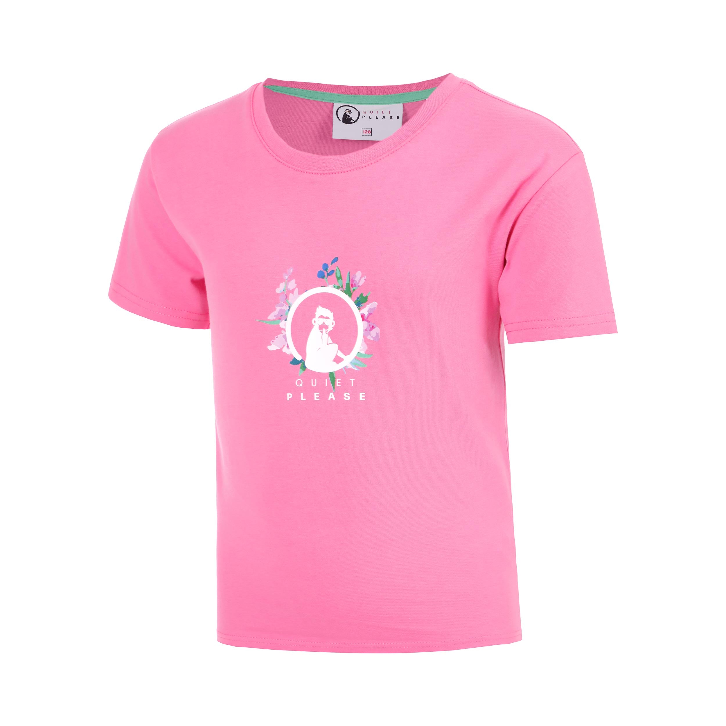 Quiet Please Joy Flower Logo T-shirt Filles-pink, blanc