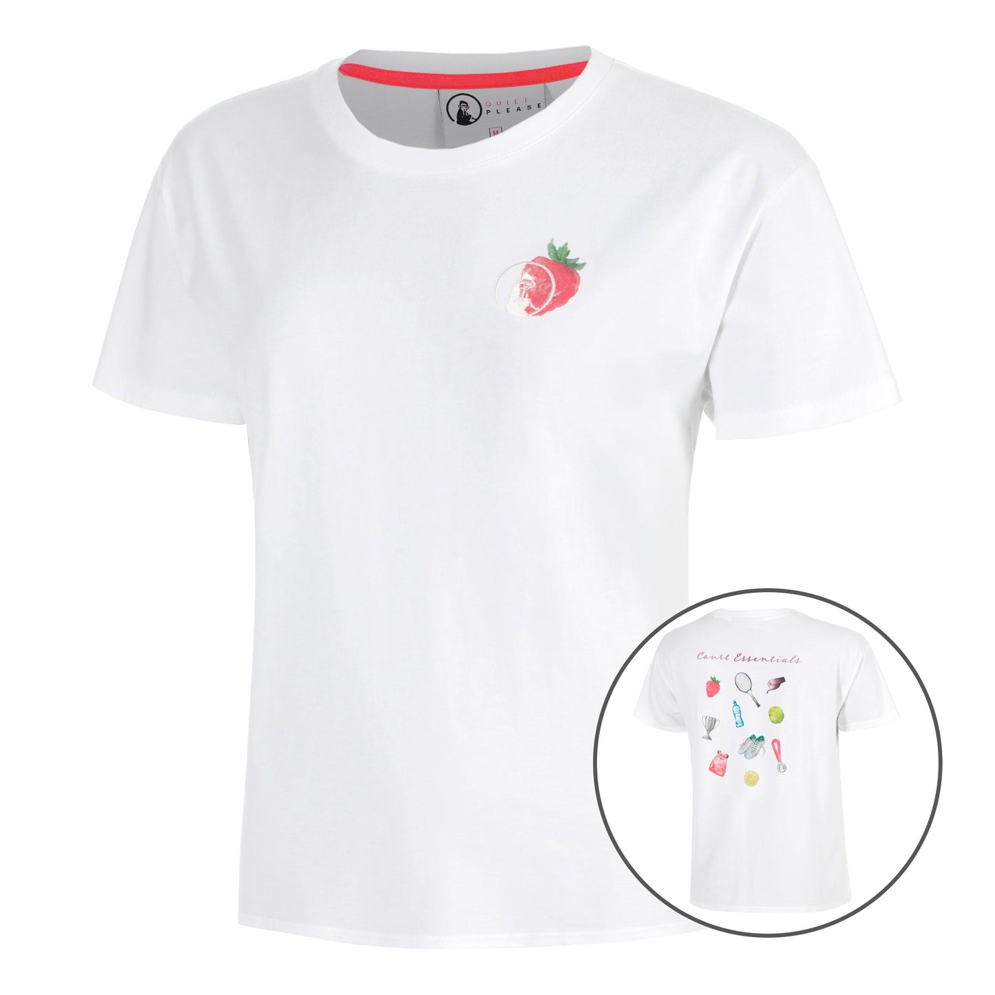 Quiet Please Crush Court Essentials T-shirt Femmes-blanc, blanc