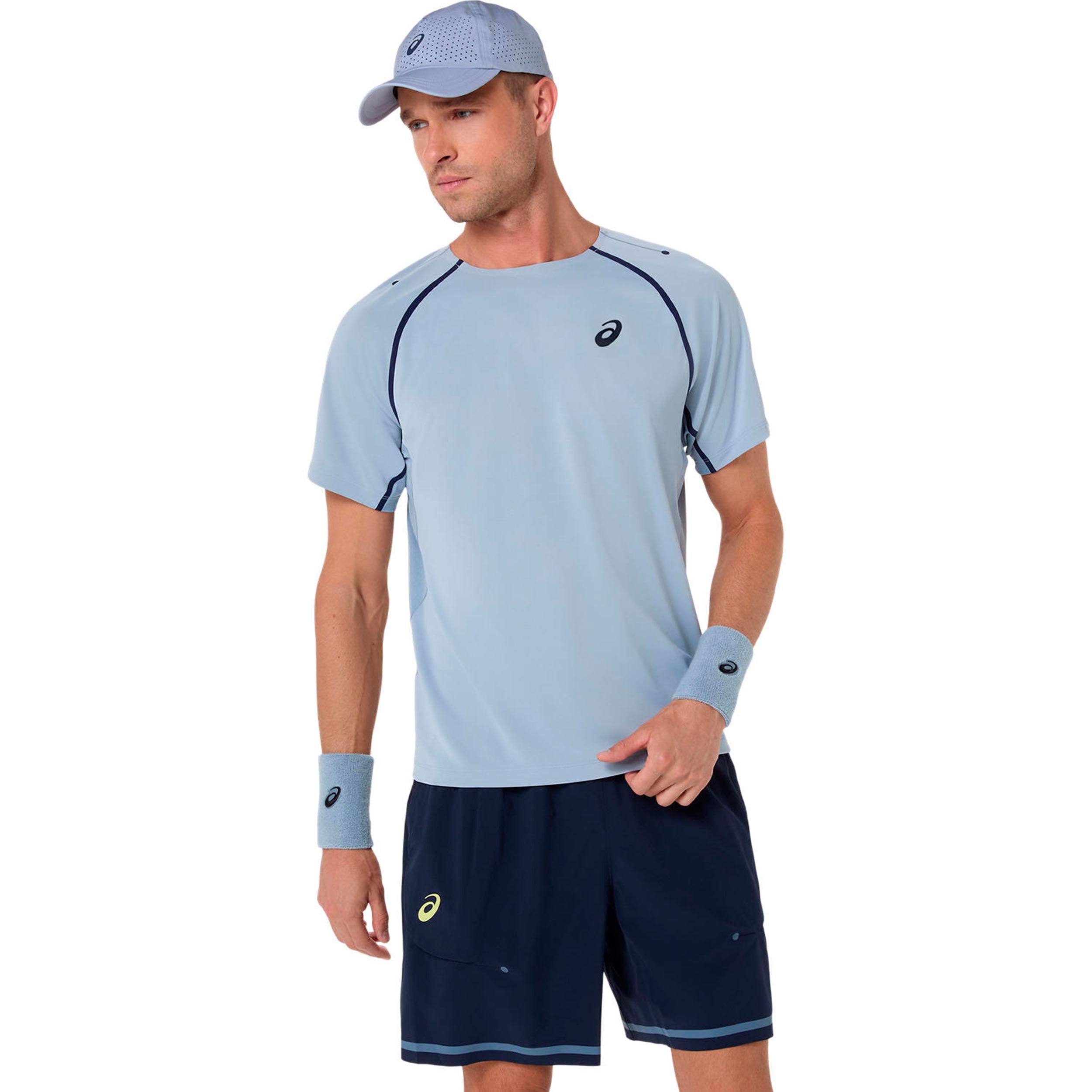 ASICS Match   T-shirt Hommes-bleu gris