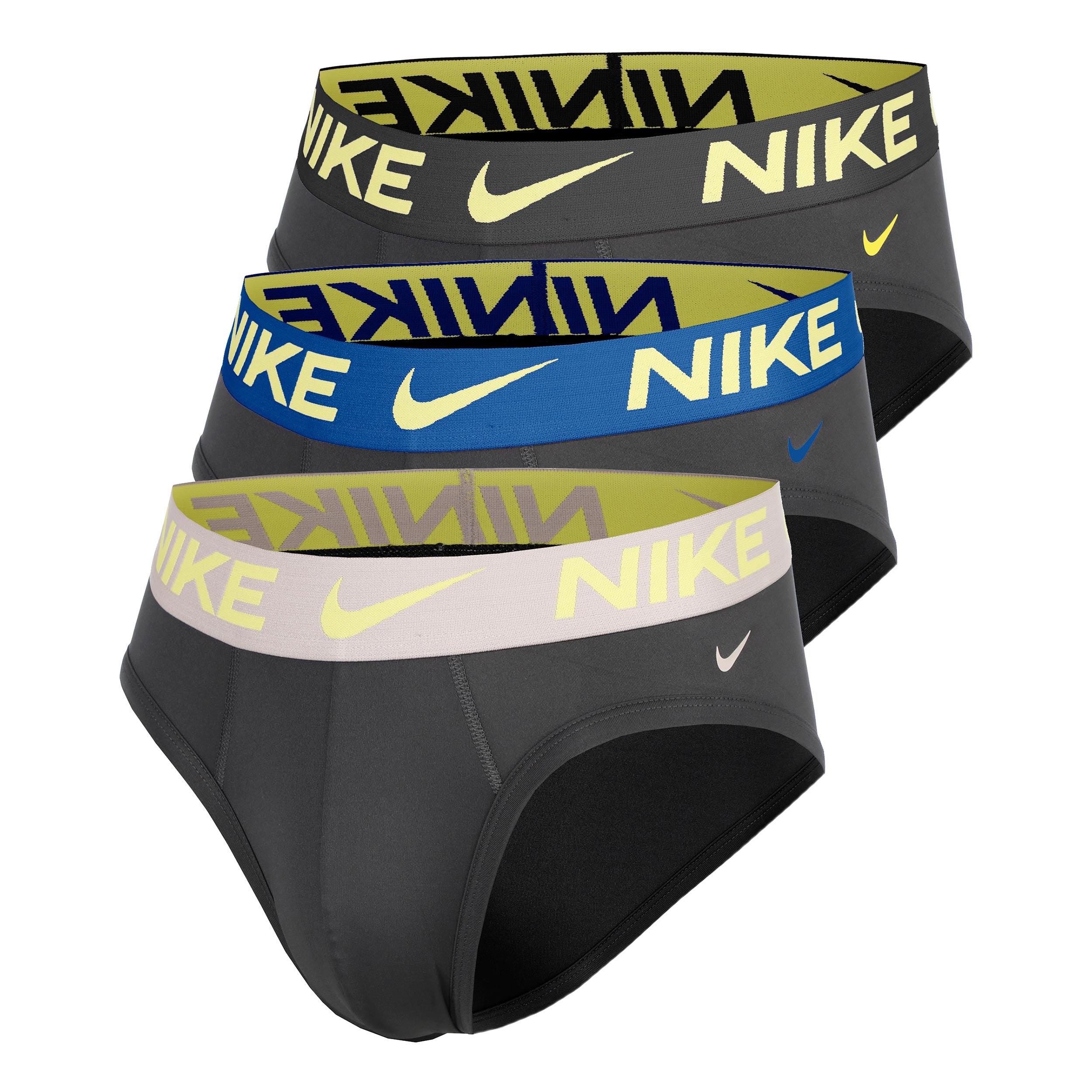 Nike Essential Micro Hip Brief Caleçon - Pack de 3 Hommes-gris, bleu