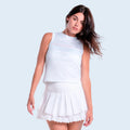 Weave Stripe Muscle Débardeur tank top Femmes - blanc, rosé