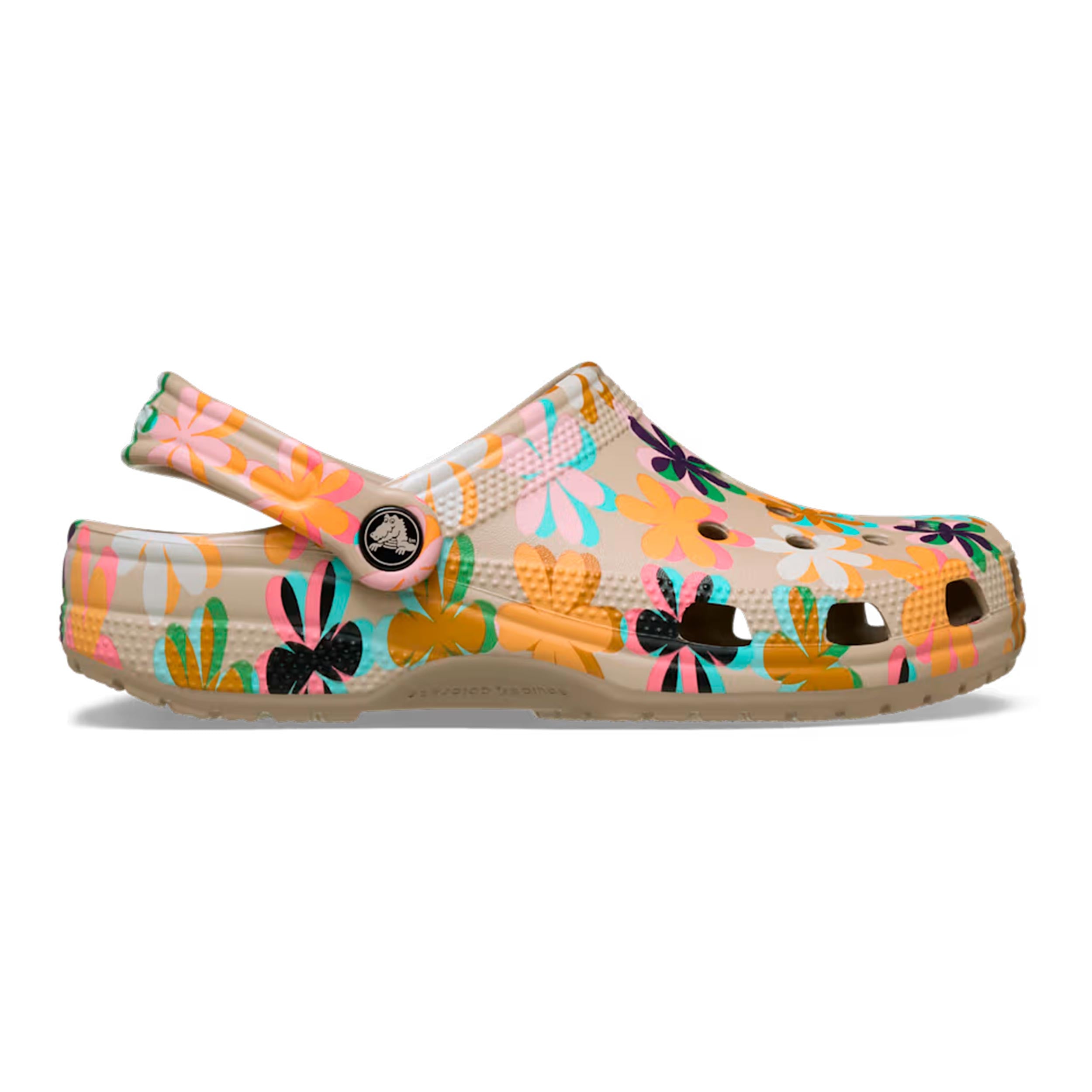 Crocs Classic Graphic Clog Tongs Femmes - beige, multicouleur
