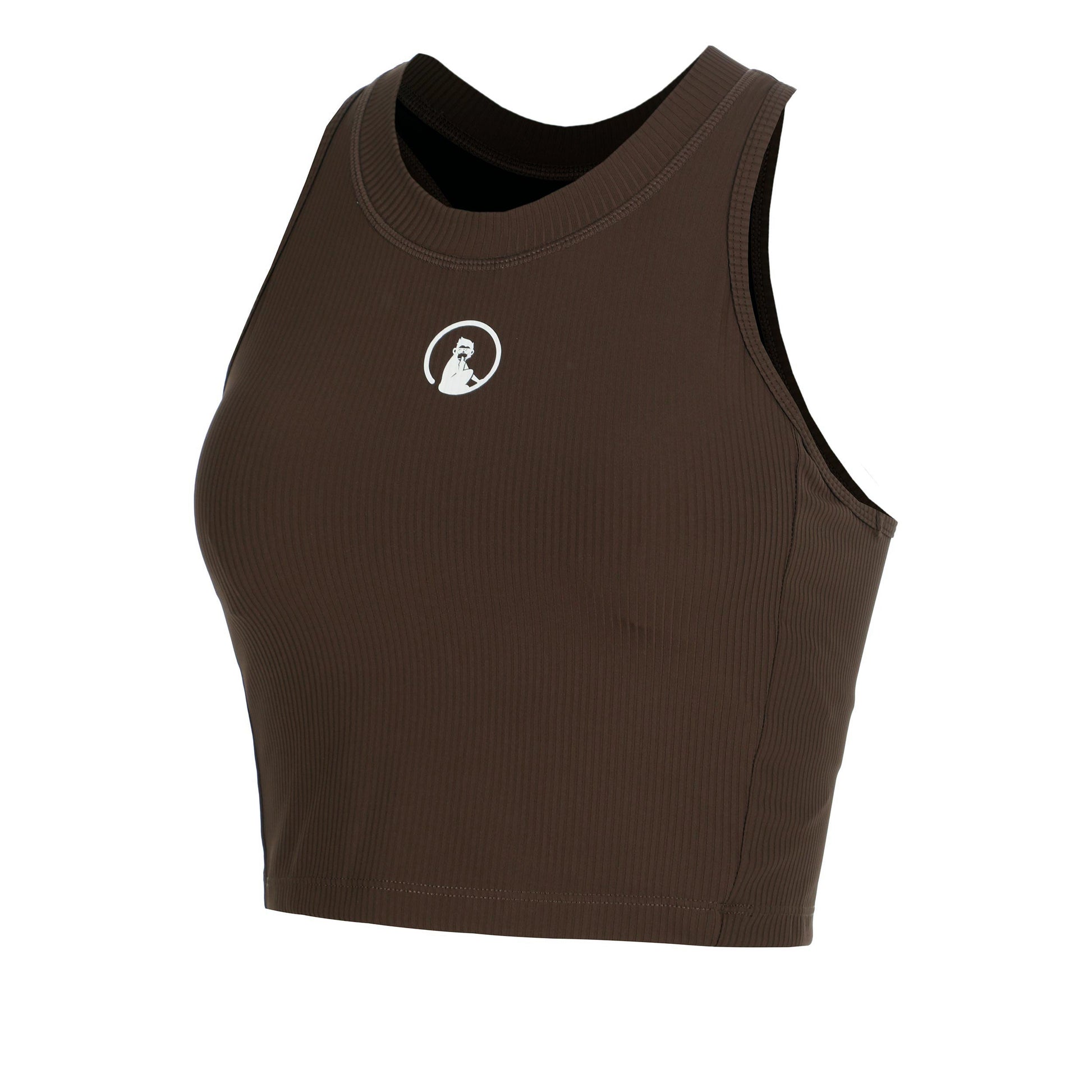Quiet Please Memories Rib Crop Débardeur tank top Femmes - marron
