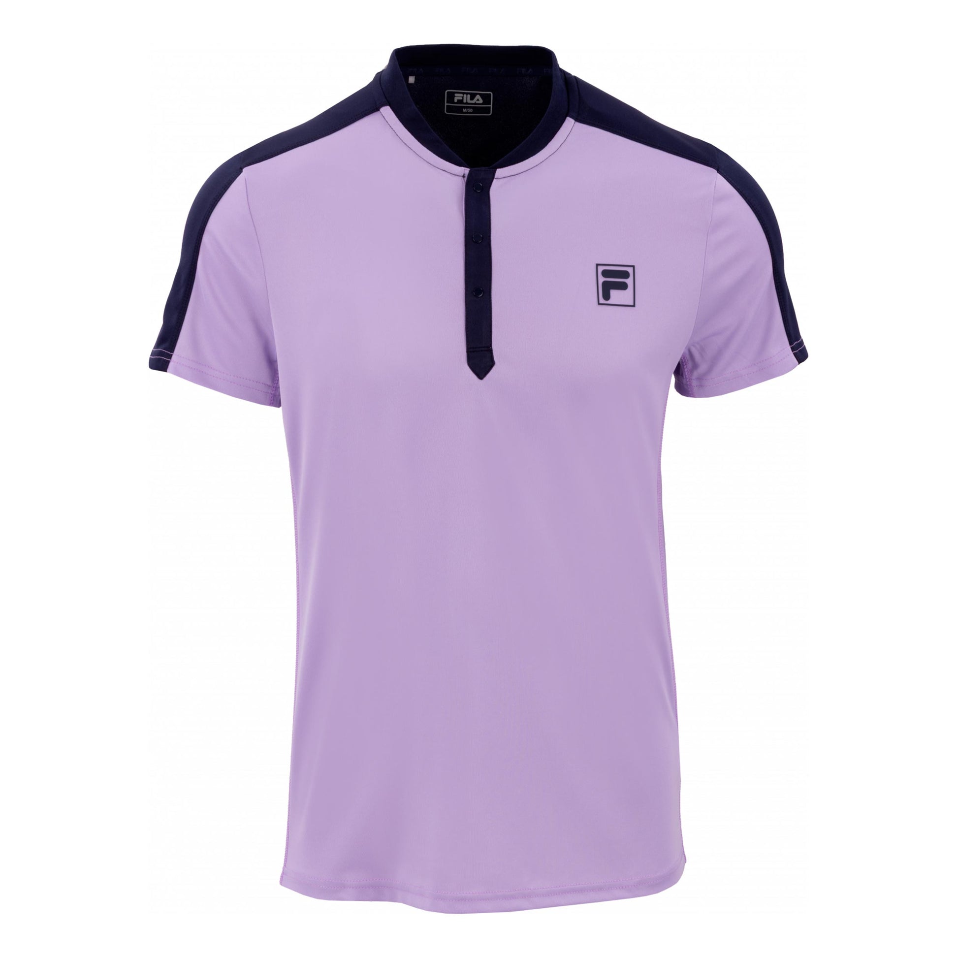 Fila Henley Taavi T-shirt Hommes - lilas, bleu foncé