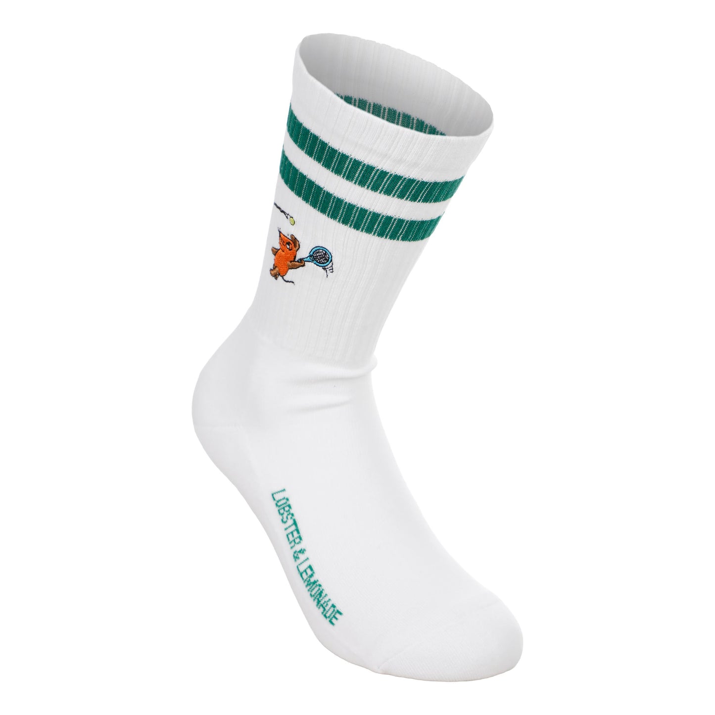 Lobster & Lemonade Maus Tennis Chaussettes de sport Unisex - blanc, vert