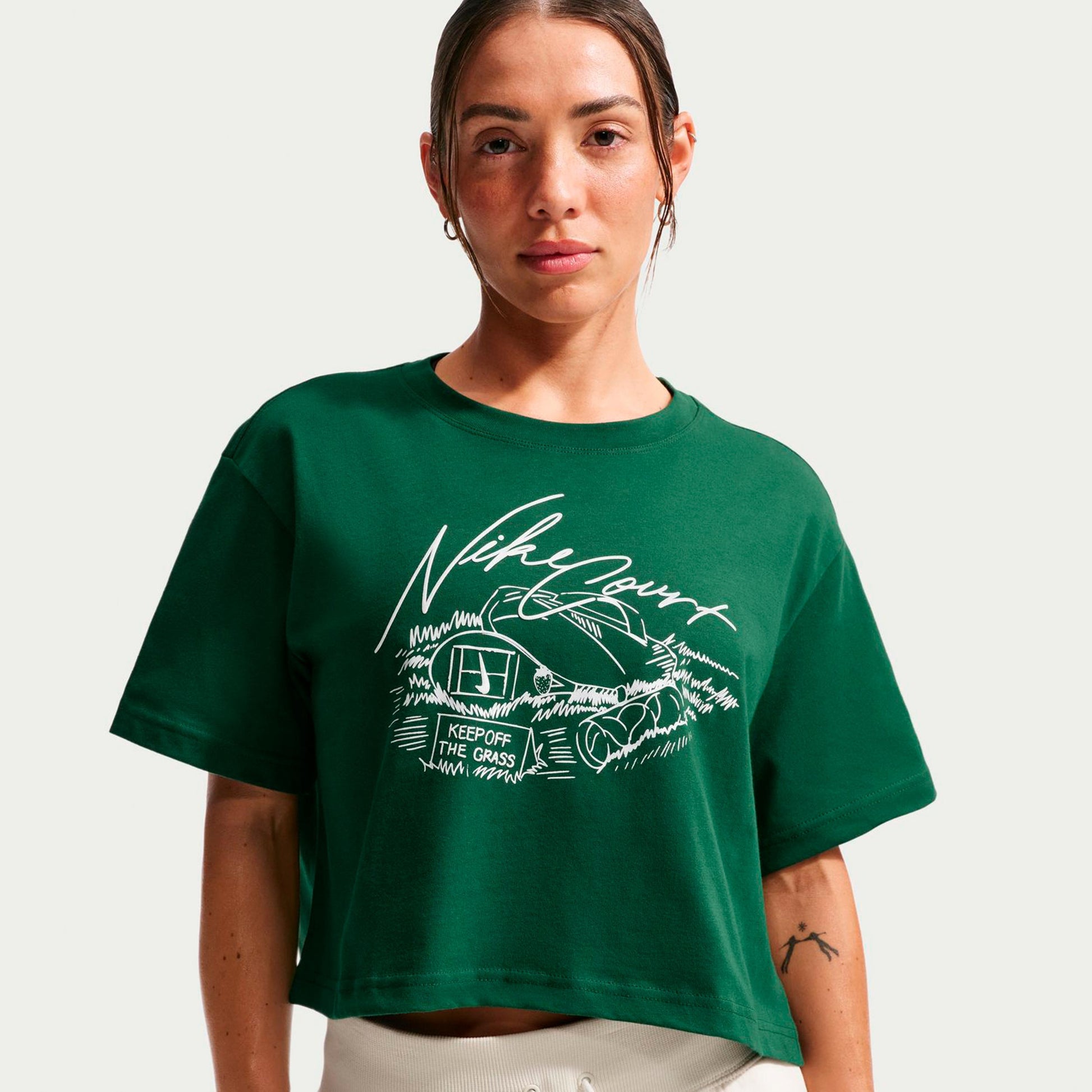 Nike Slam Crop T-shirt Femmes - vert foncé