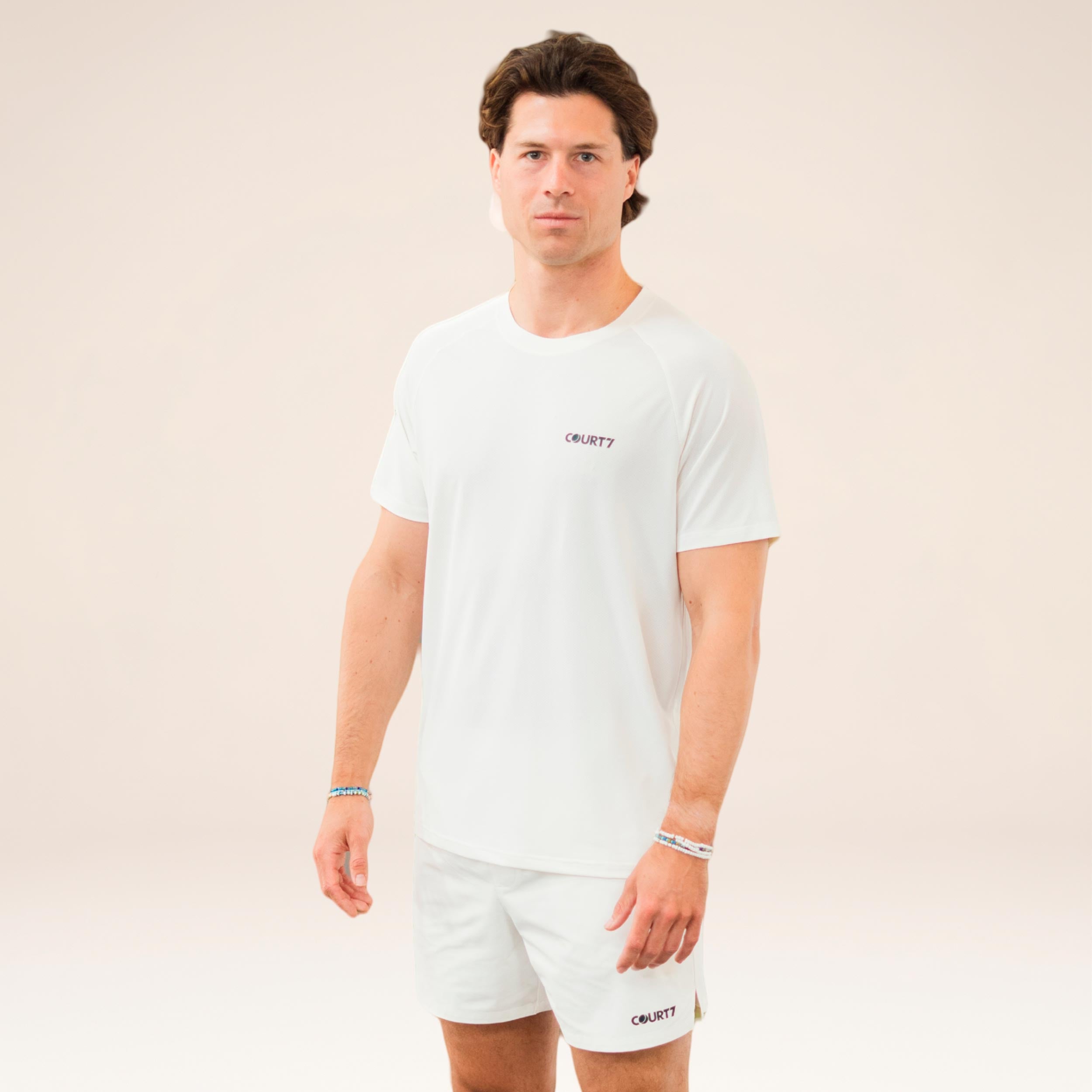 COURT7 Performance Solid T-shirt Hommes - blanc cassé
