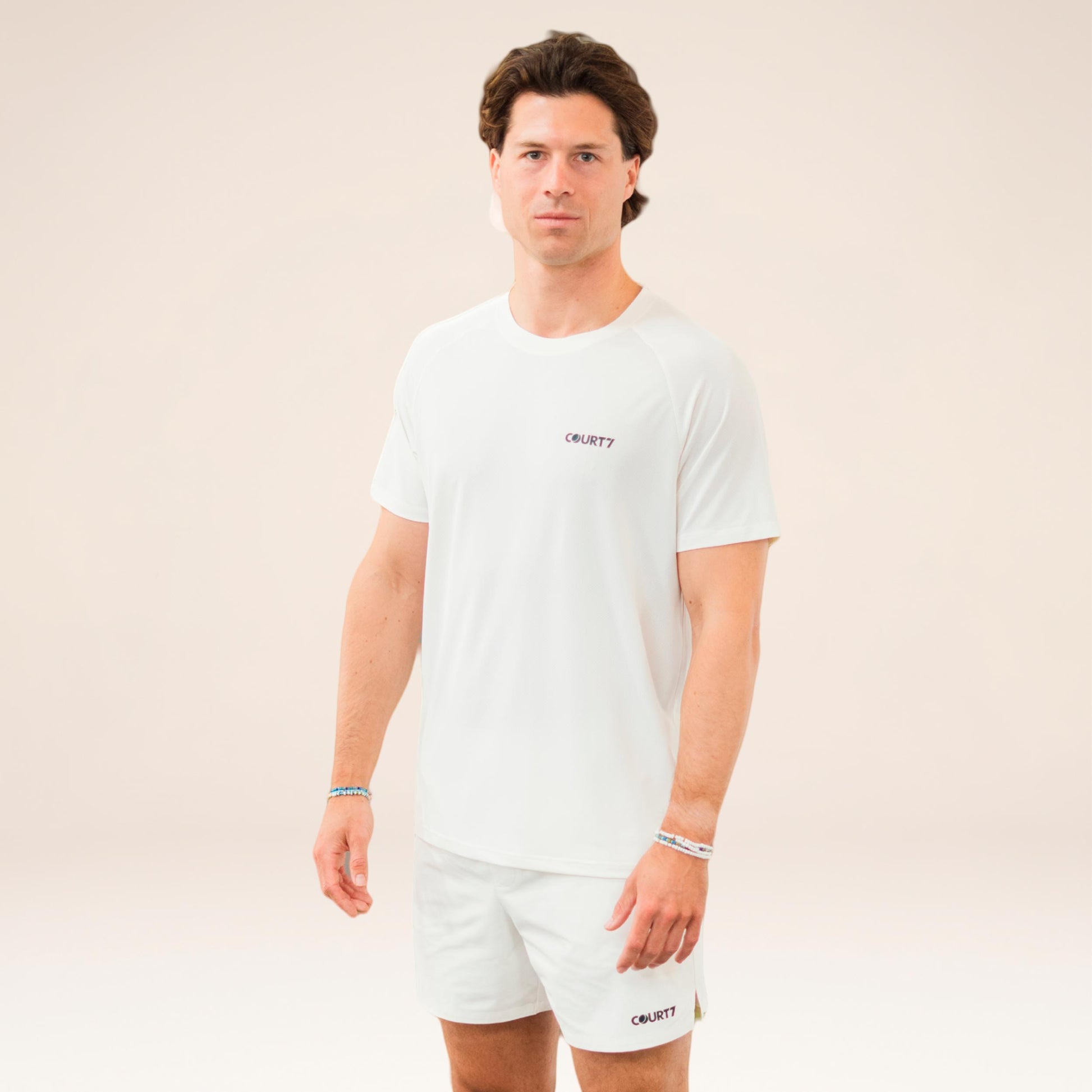 COURT7 Performance Solid T-shirt Hommes - blanc cassé
