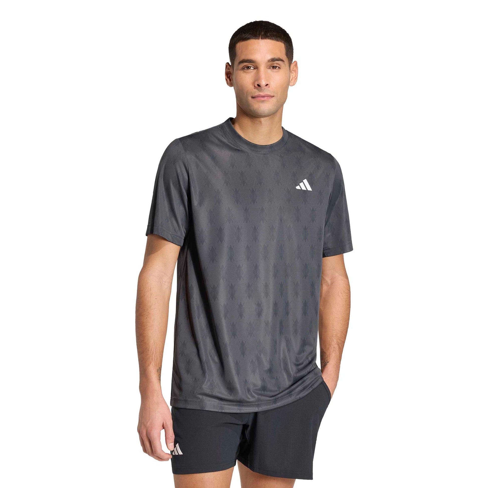 adidas Club Graphic T-shirt Hommes - gris foncé