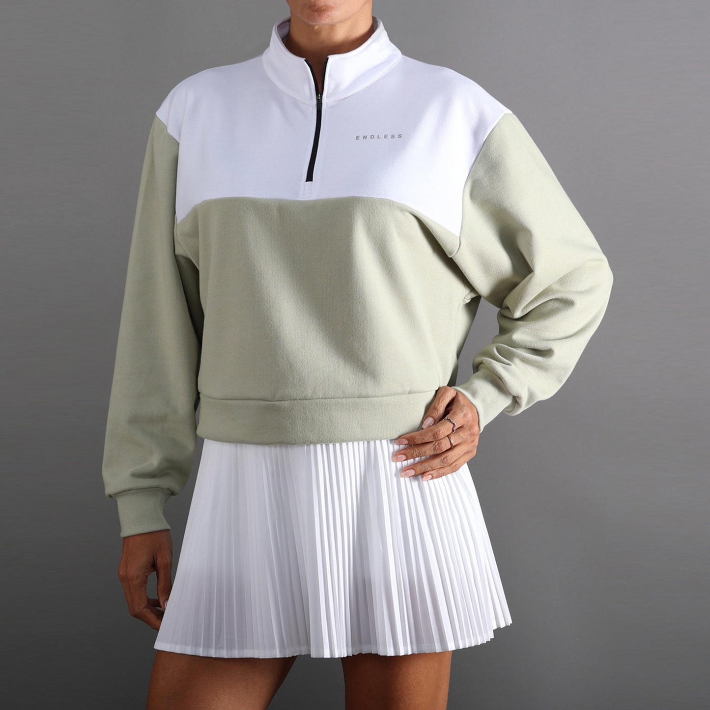 Endless VIBE Sweat-shirt Femmes - blanc, vert olive