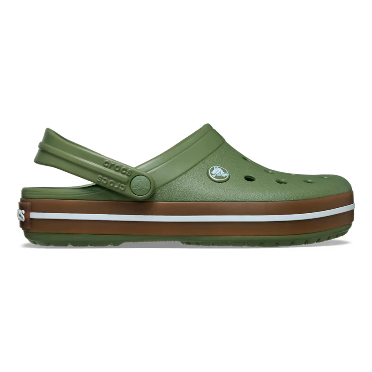 Crocs Crocband Gum Clog Tongs Hommes - vert olive, beige