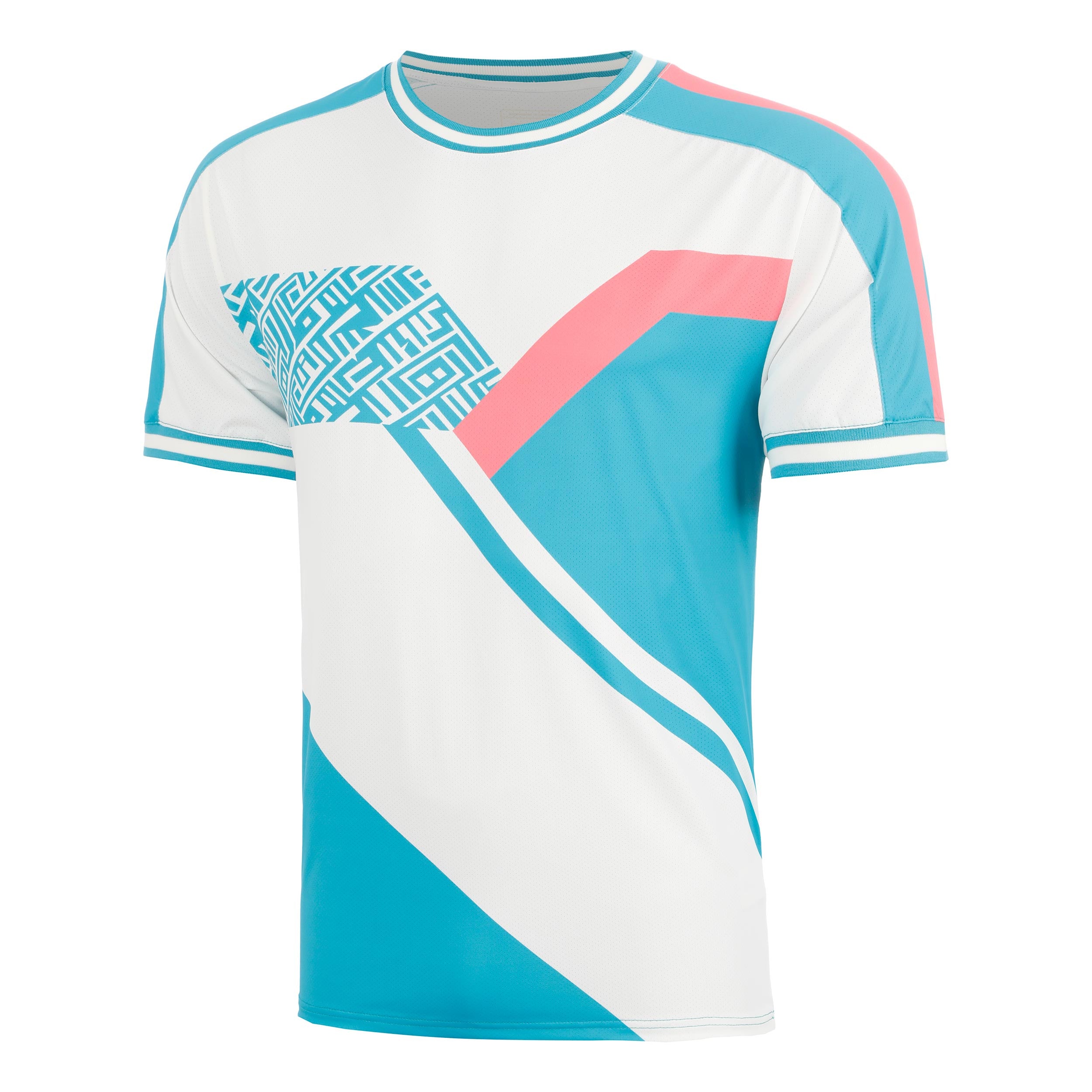 COURT7 Performance T-shirt Hommes - blanc, turquoise