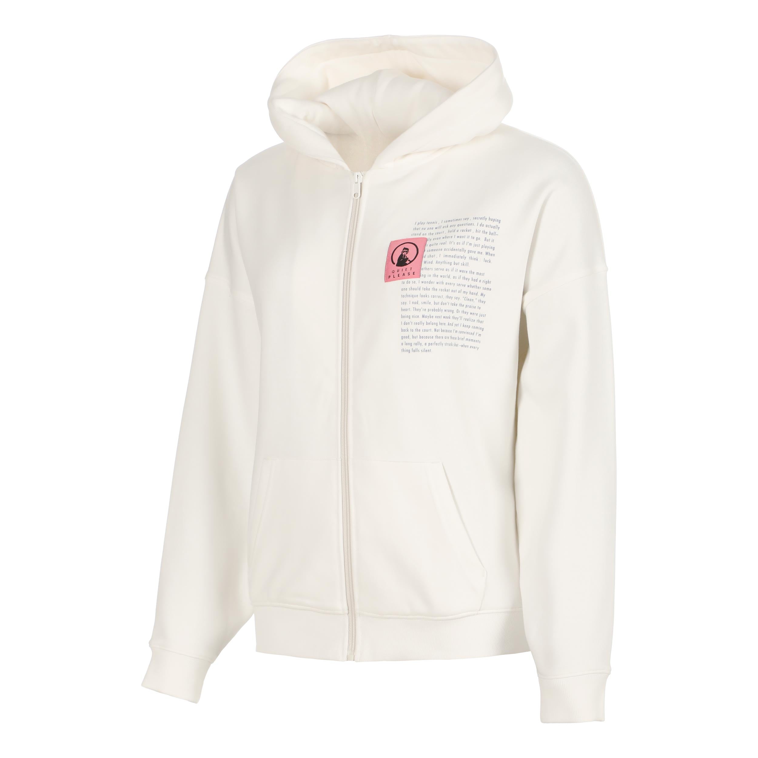 Quiet Please Thoughts Patch Oversize Gilet en coton Femmes - crème