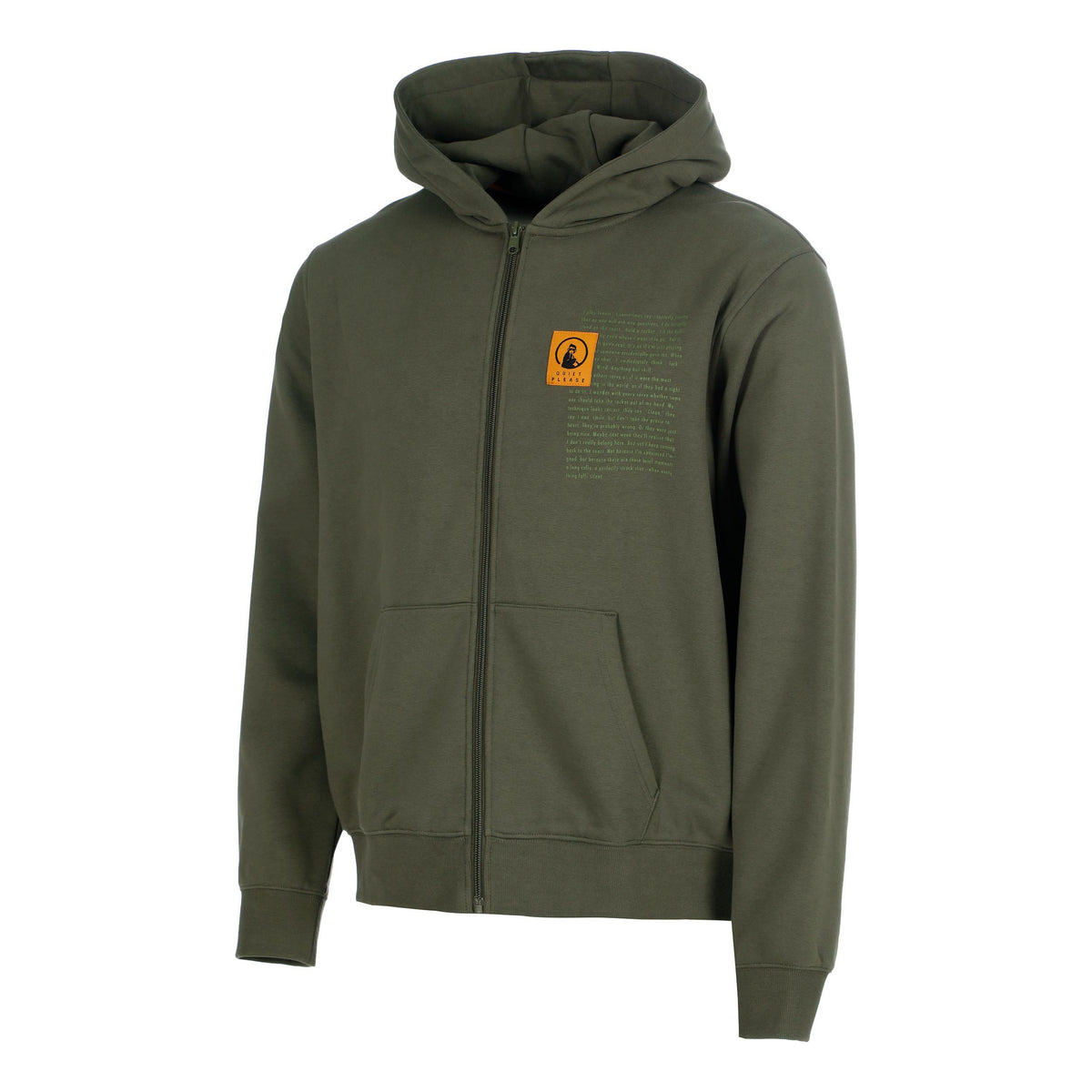 Quiet Please Thoughts Patch Loose Fit Gilet en coton Hommes - vert foncé