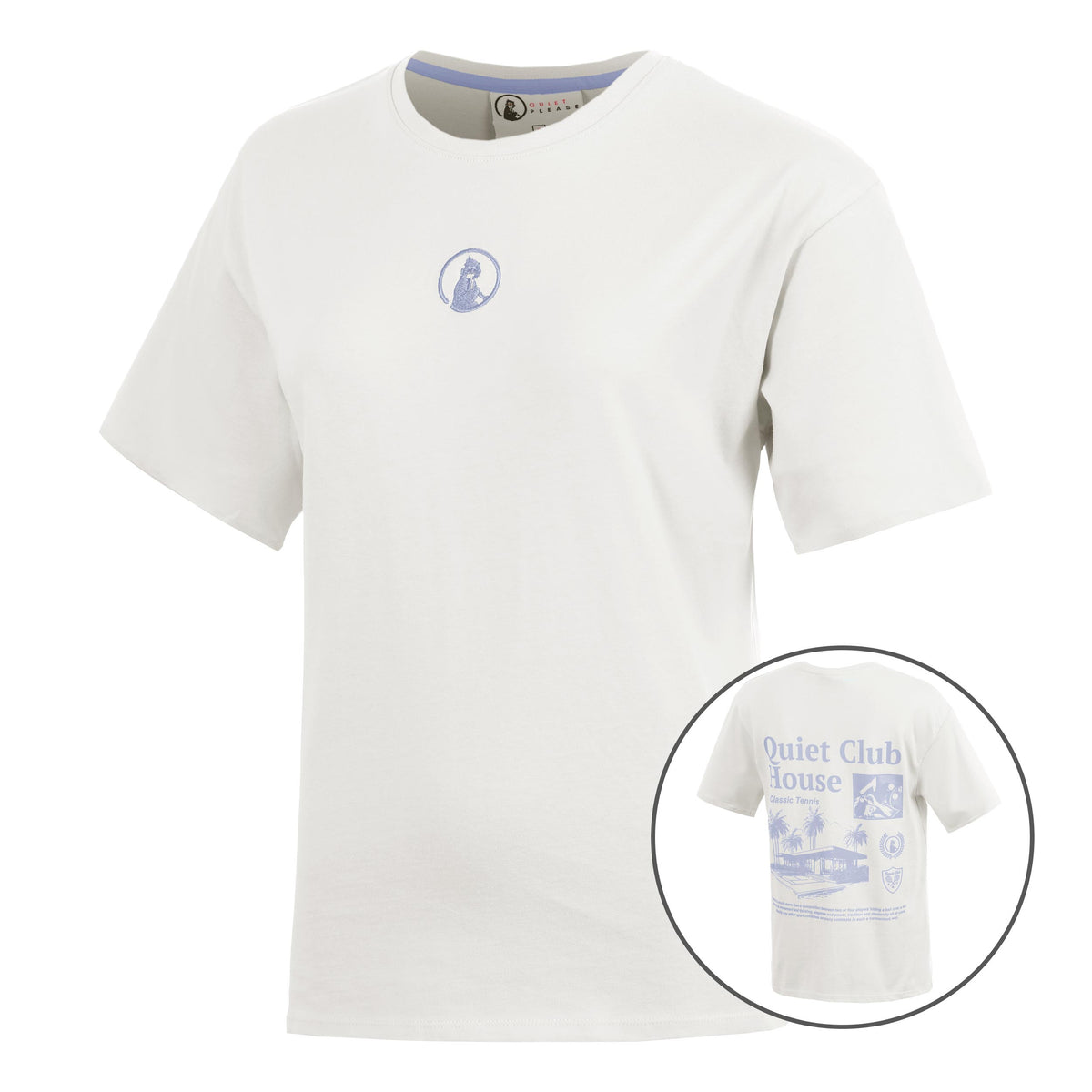 Quiet Please Club House Boyfriend T-shirt Femmes - crème