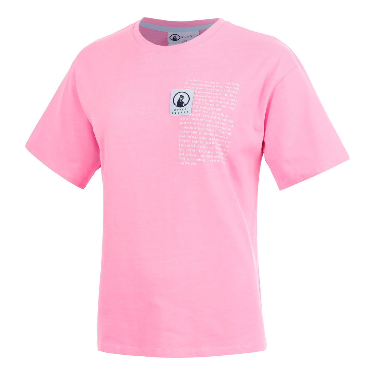 Quiet Please Thoughts Patch T-shirt Femmes - rose